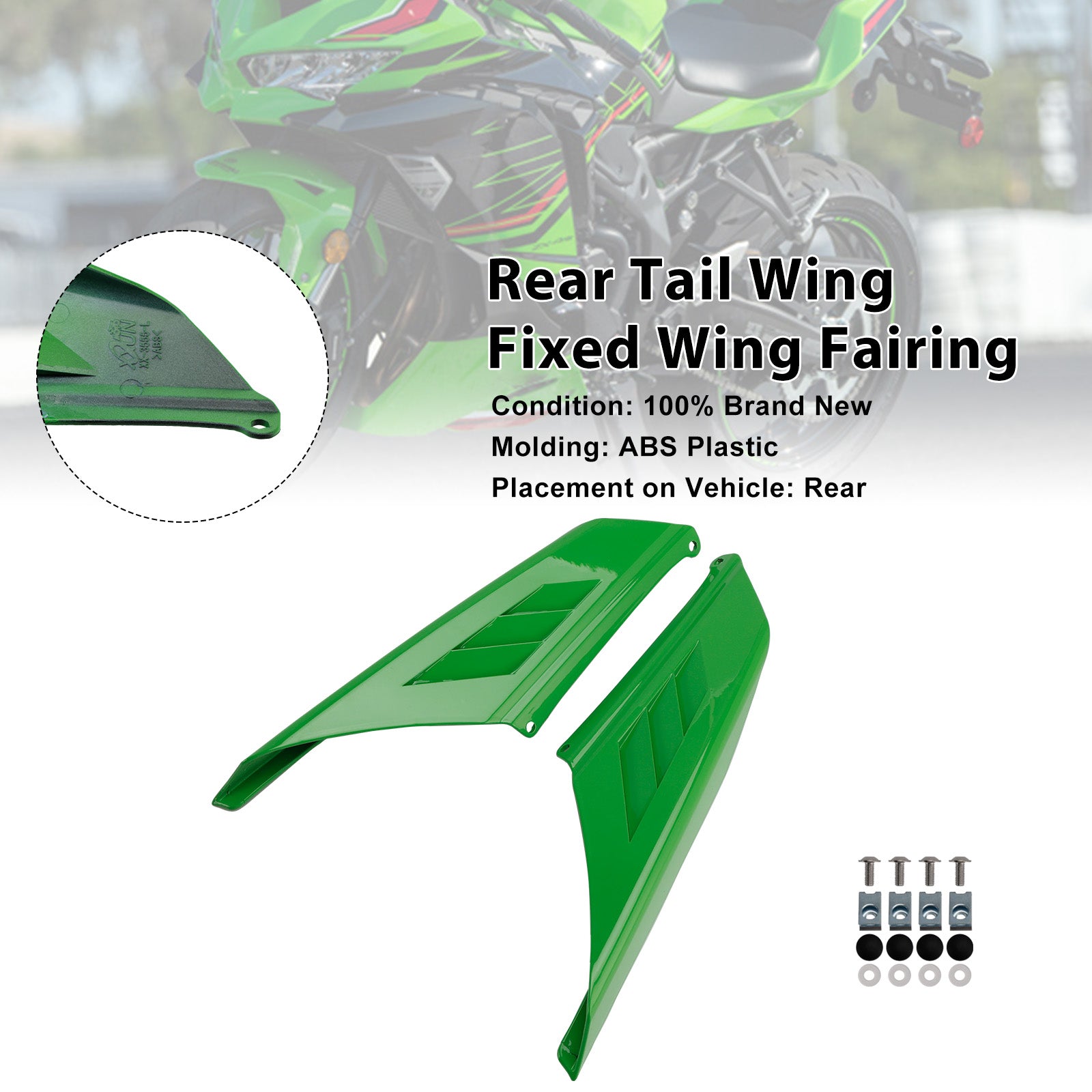 Kawasaki NINJA ZX-4R ZX-4RR 2023-2025 Rear Tail Wing Fixed Wing Fairing