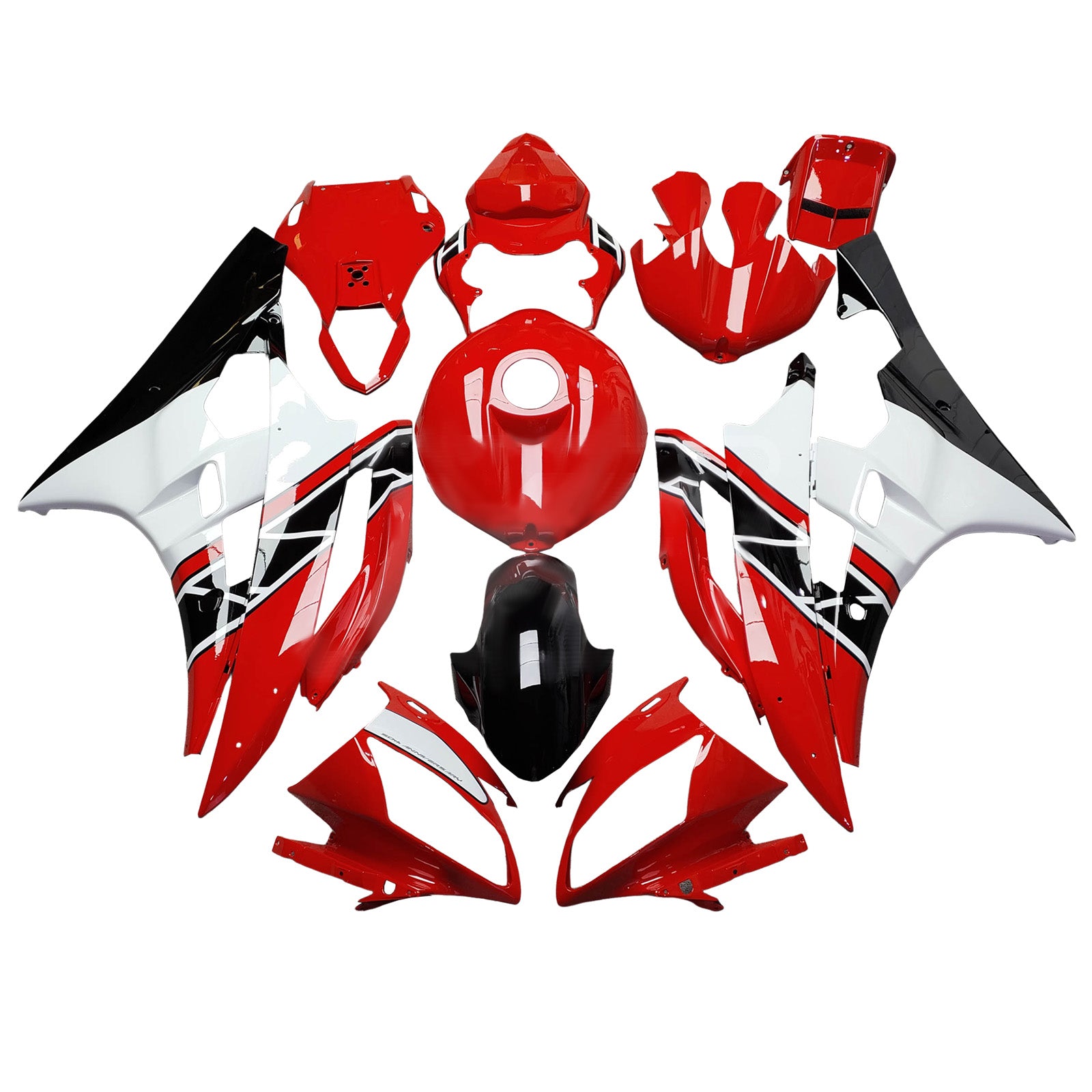 Amotopart 2006-2007 Yamaha YZF-R6 Red & Black Fairing Kit