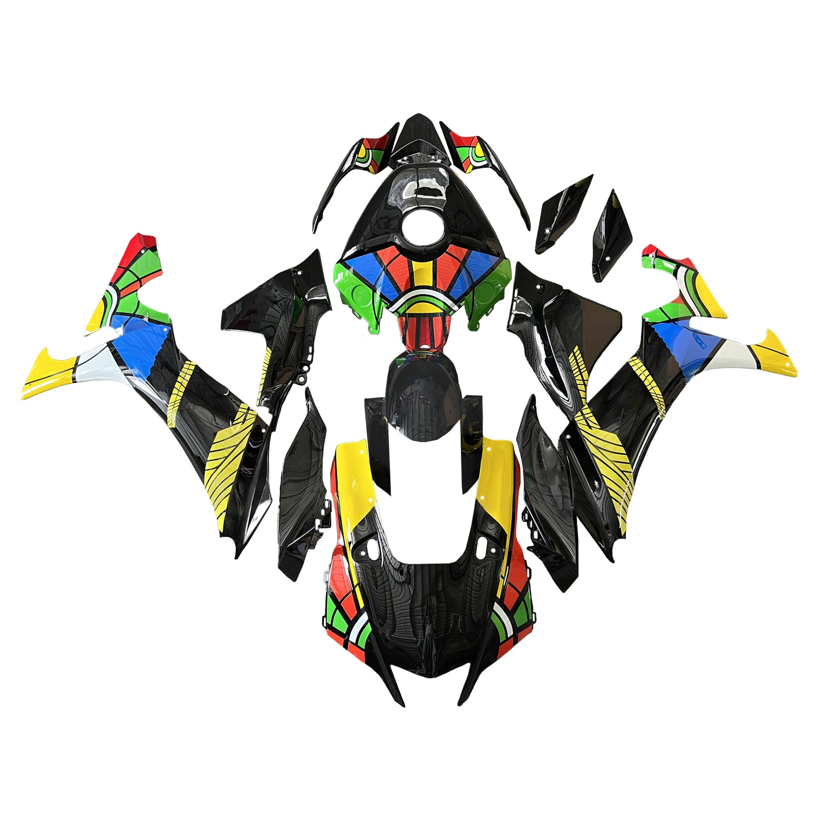 Amotopart 2020-2025 Yamaha YZF-R1 Rainbow Color Fairing Kit