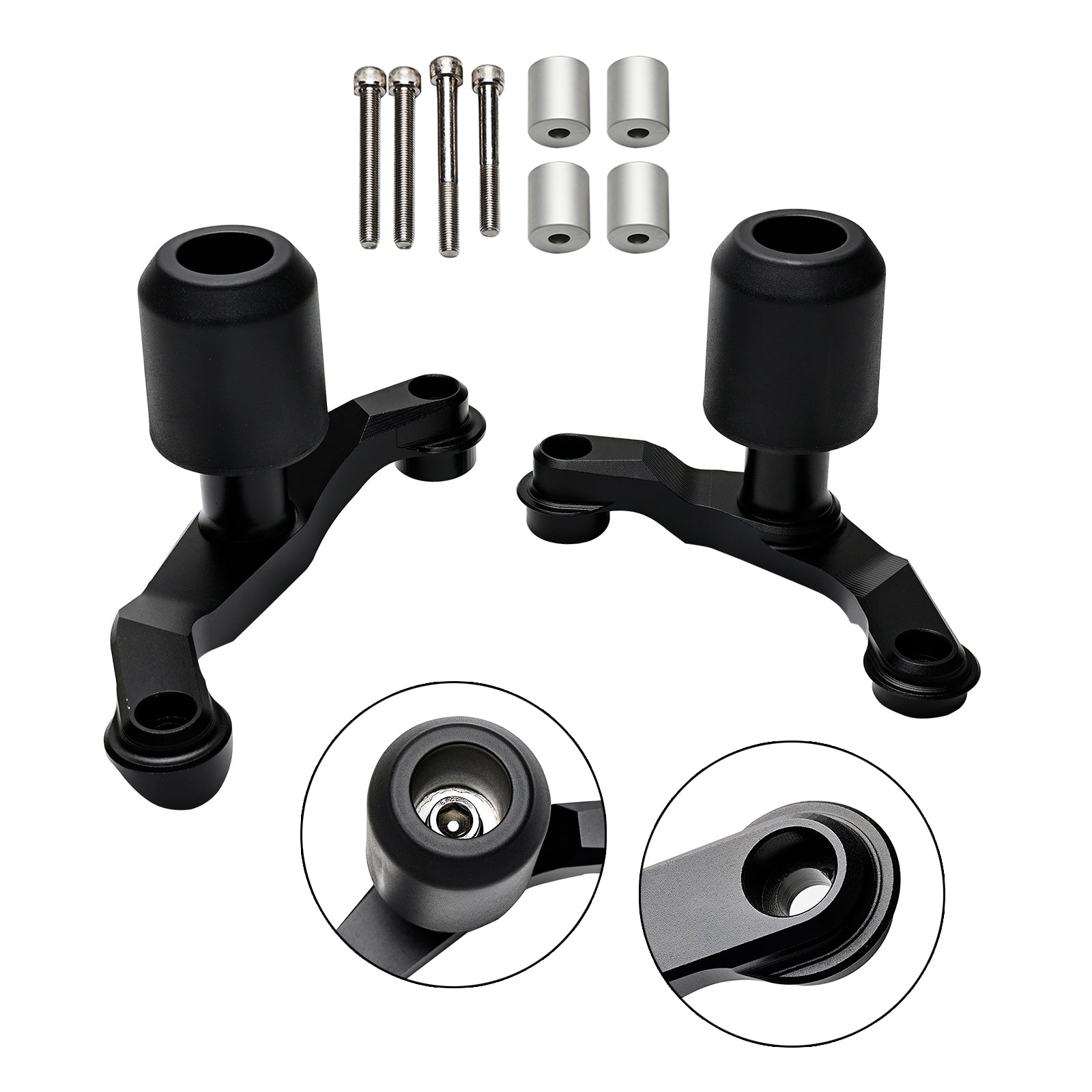 20-23 2021 Kawasaki Zh2 Cnc Anti-Crash Frame Sliders Protector Black