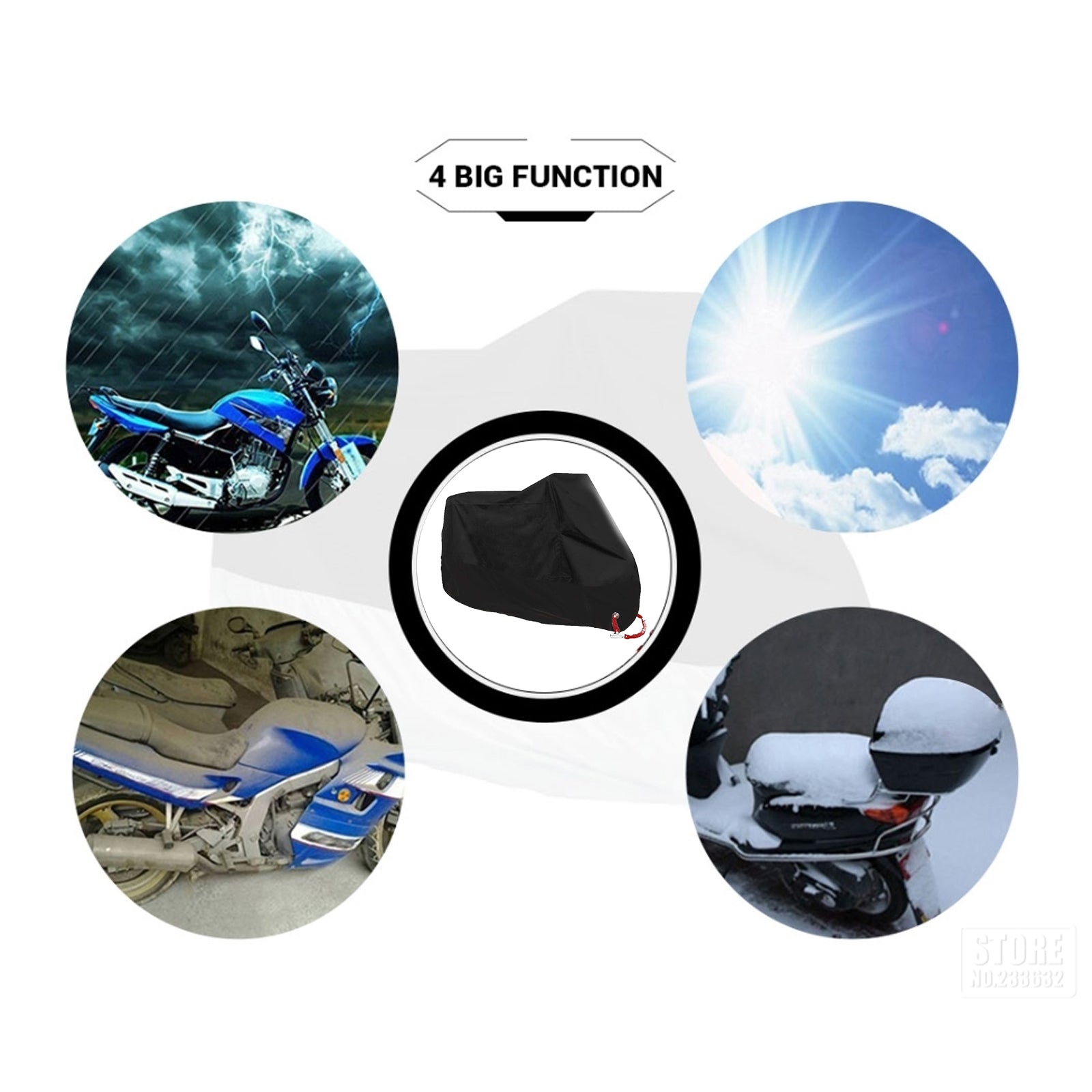 L/XXL/3XL Kryt motocyklů vodotěsný skútr venkovní dešť UV pro motorku