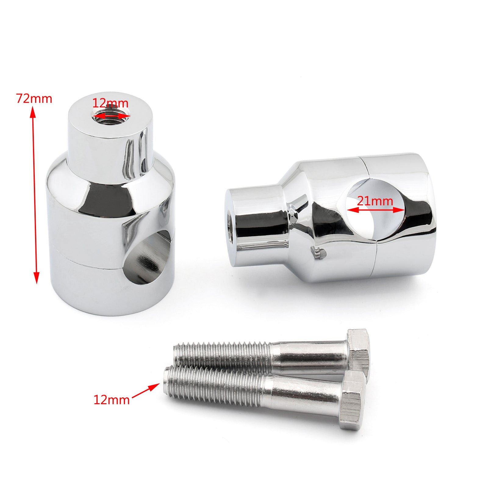 Guiador riser risers montagem braçadeiras motocicleta bicicleta 7/8 polegada 22mm cromo