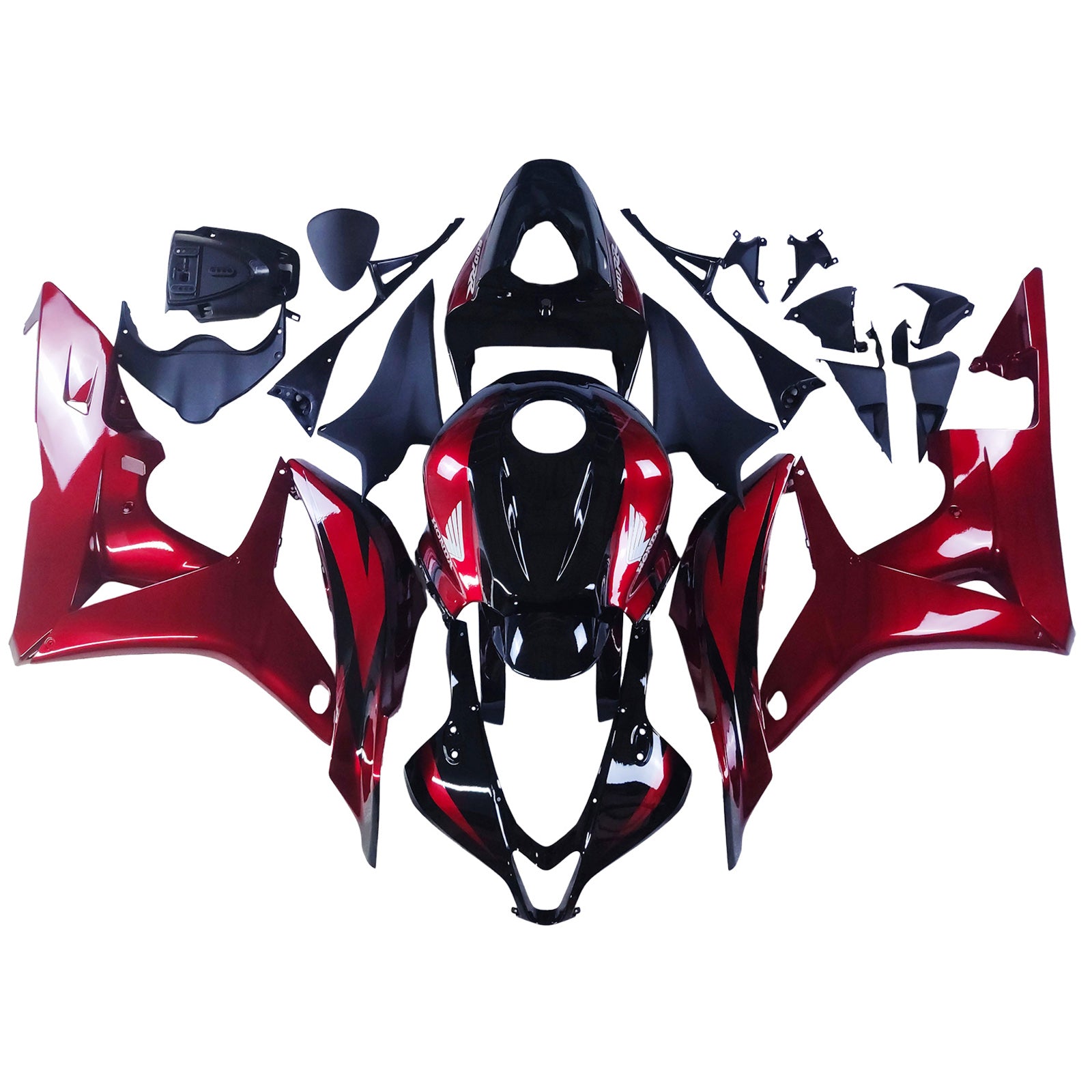 Amotopart 2007-2008 Honda CBR600RR Black Red Fairing Kit