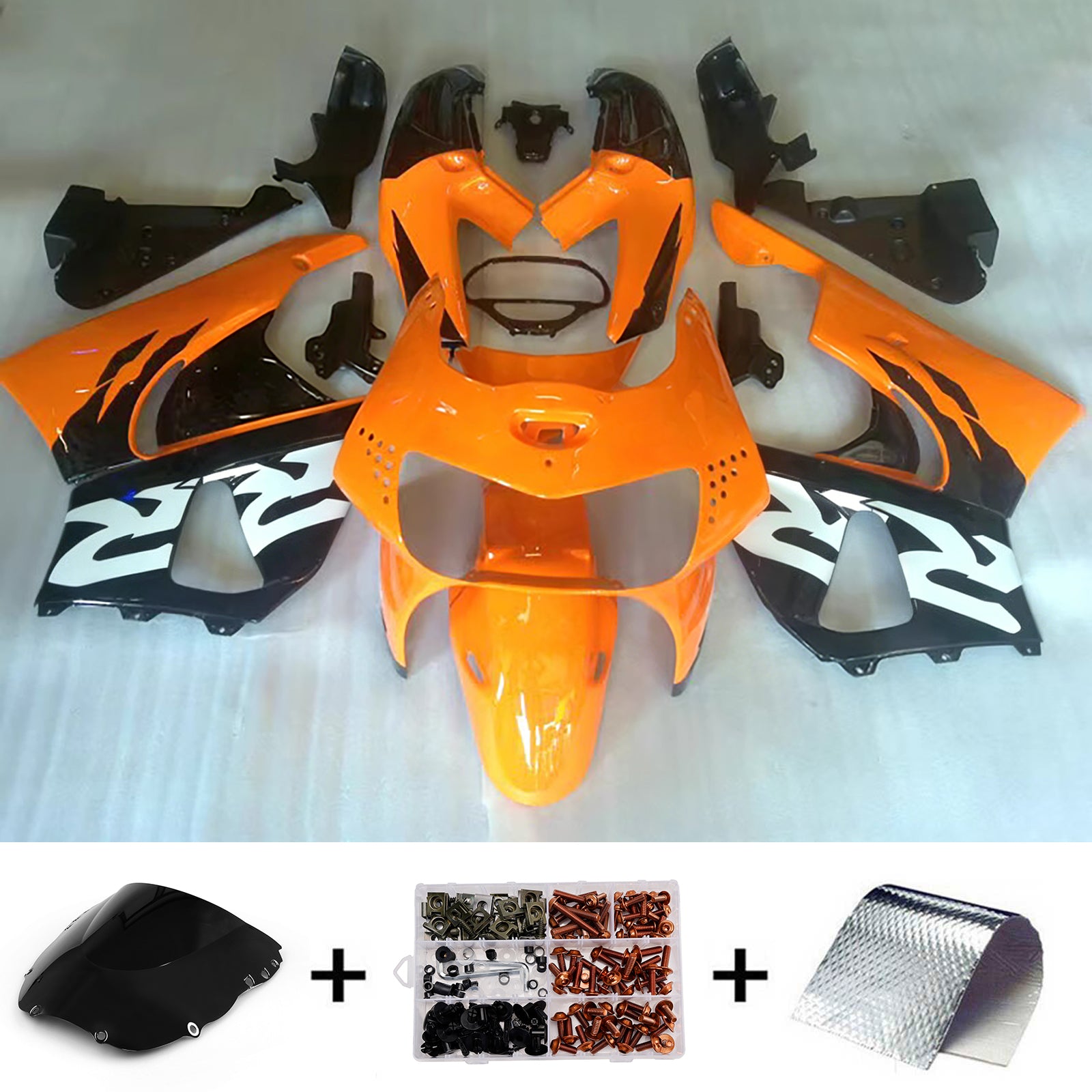 Amotopart 1998-1999 Honda CBR900RR 919 Black/Orange Fairing Kit