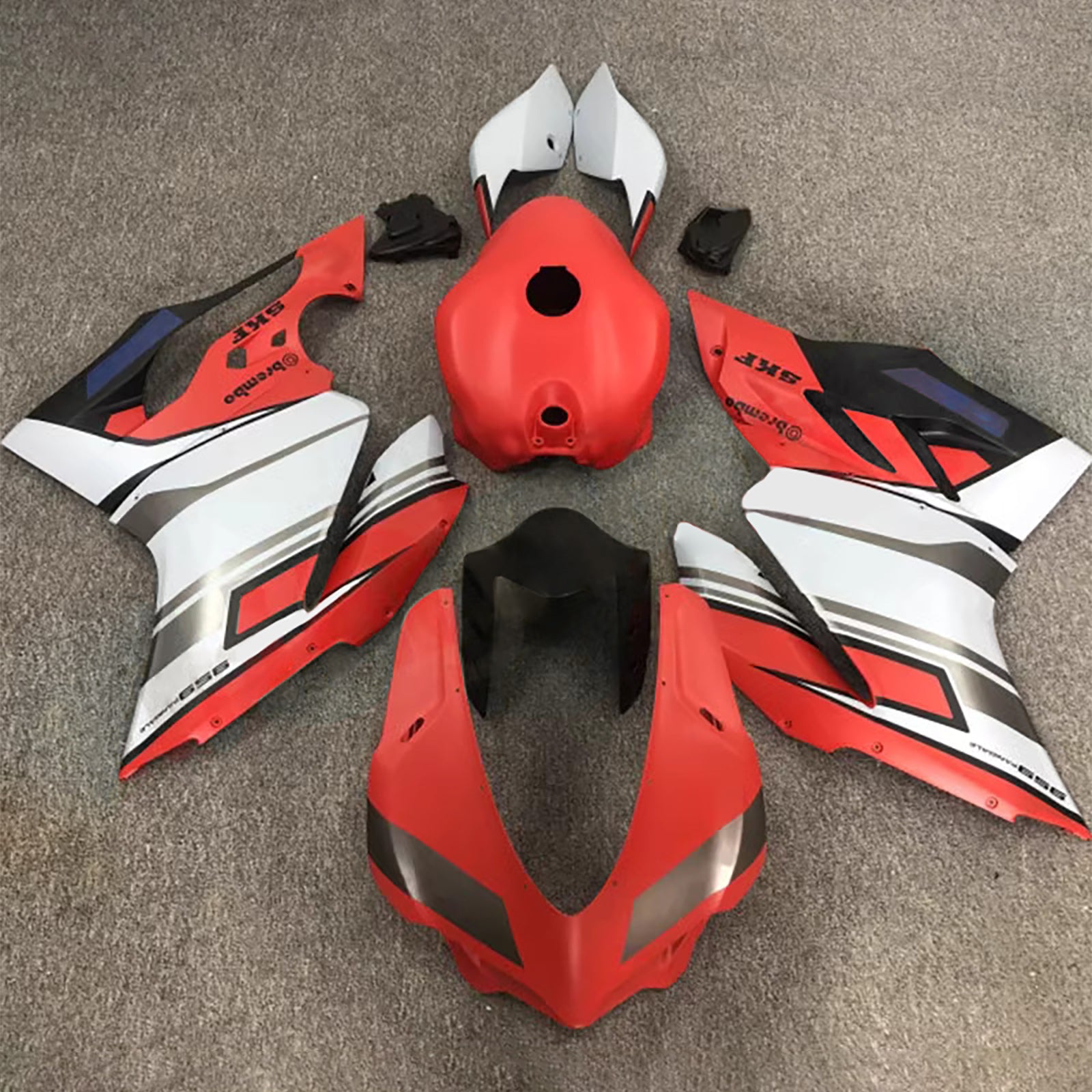 Amotopart 2015-2020 Ducati 959 Matte Red White Fairing Kit