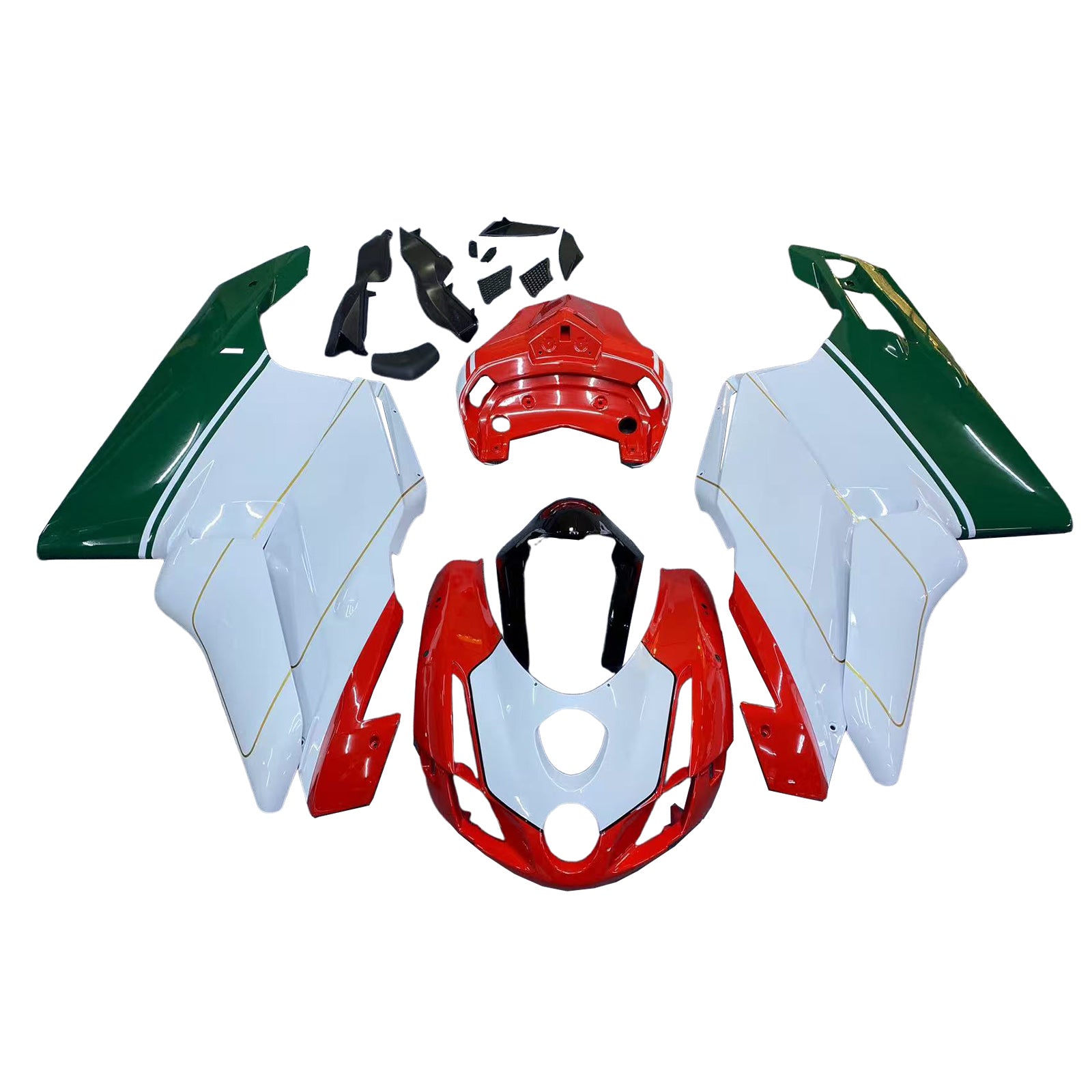 Amotopart 2003-2004 Ducati 999/749 Red White Green Fairing Kit