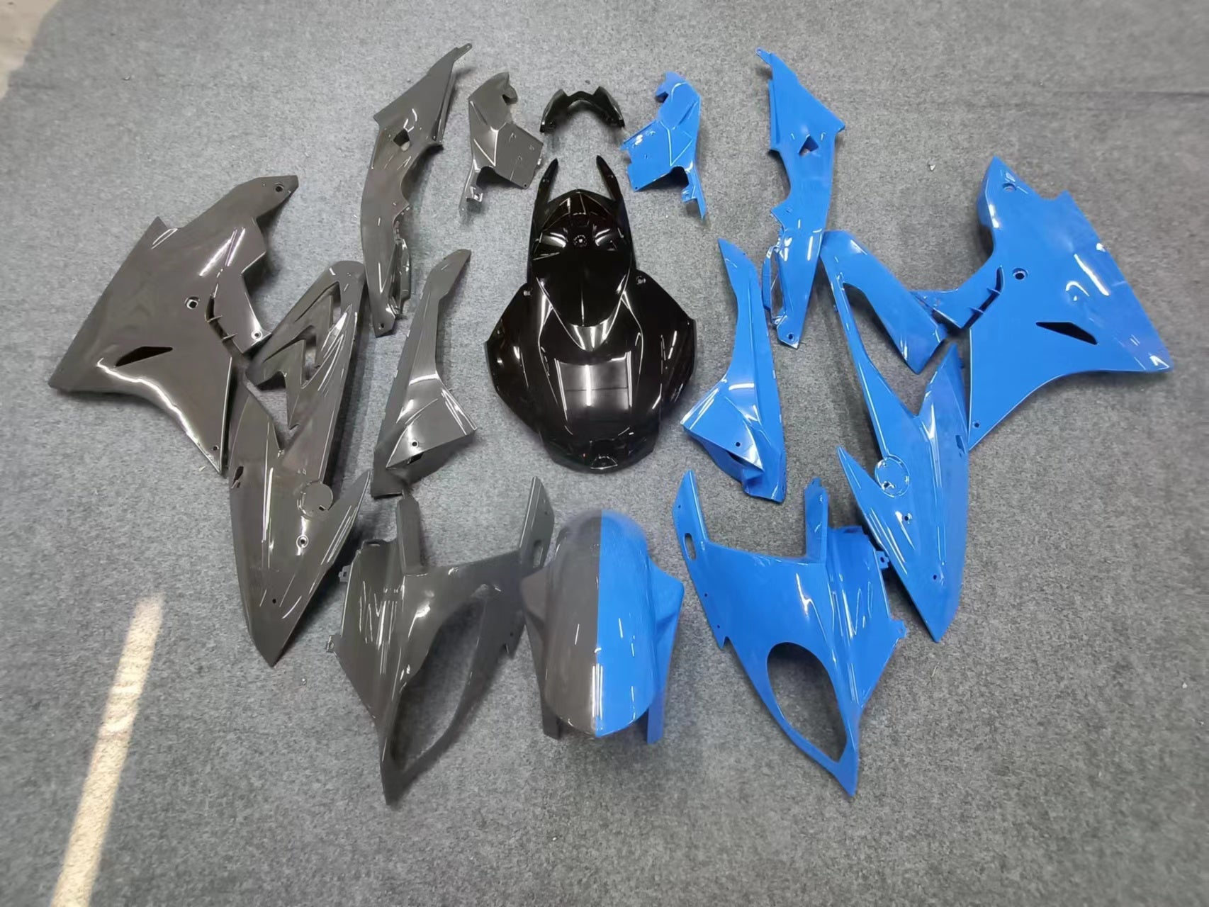 Amotopart 2017-2018 BMW S1000RR Nardo Kit de carenado gris y azul