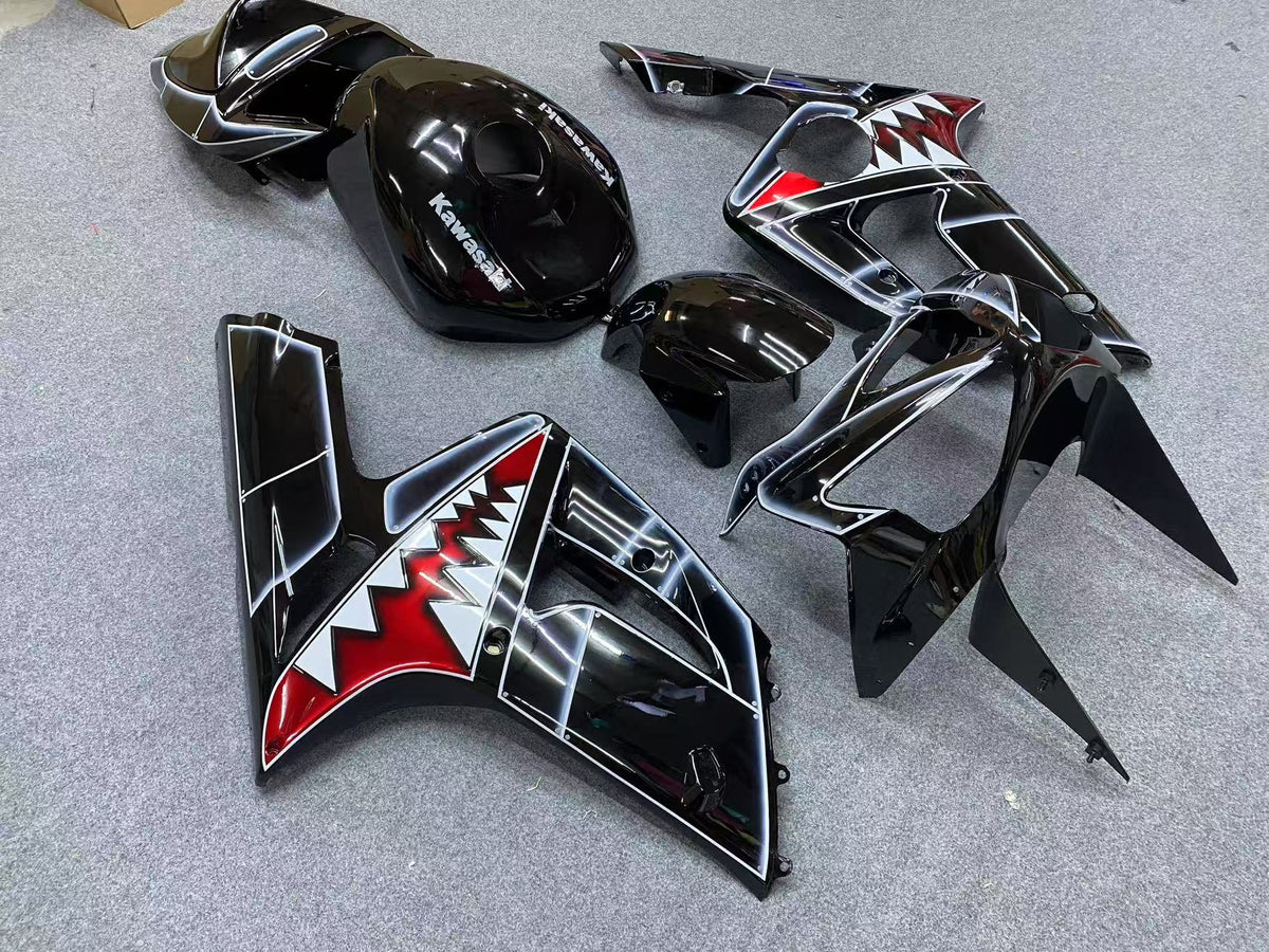 Amotopart 2003-2004 Kawasaki Zx6R 636 Blue Shark Fairing Kit