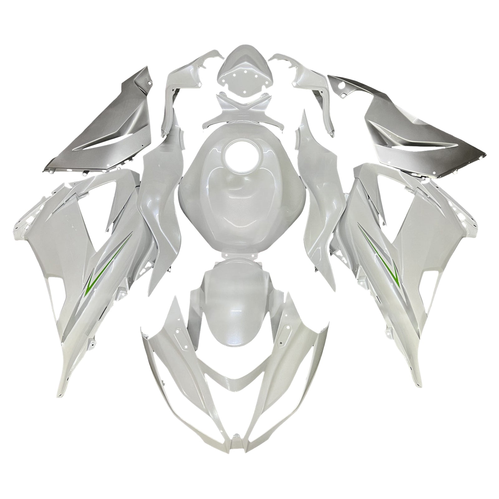 Amotopart 2013-2018 Kawasaki ZX6R 636 White Fairing Kit