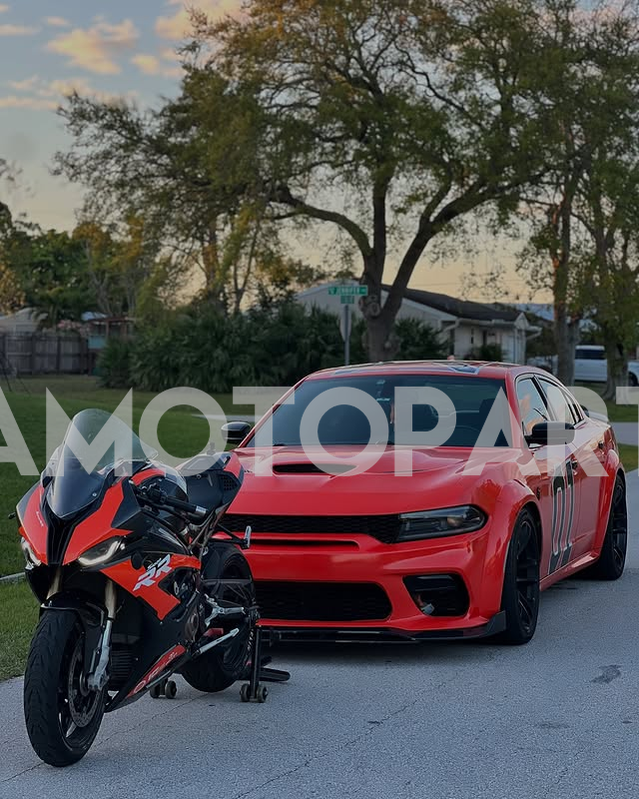 Amotopart BMW 2019-2022 S1000RR/M1000RR Orange Carbon Fiber Pattern Fairing Kit