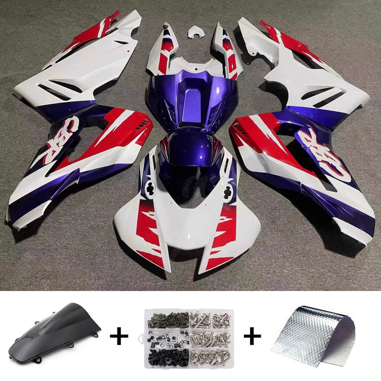 Amotopart 2020-2023 Honda CBR1000RR-R White/Blue/Red Fairing Kit