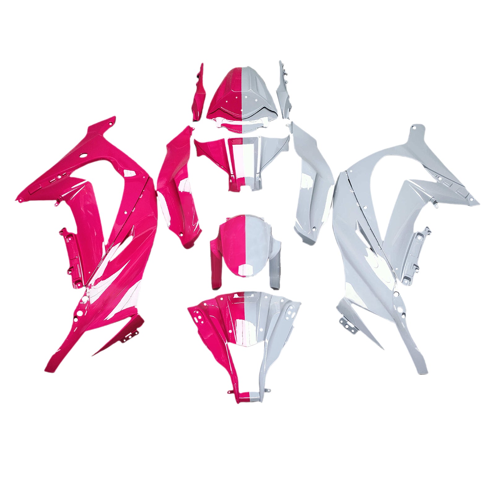 Amotopart 2011-2015 Kawasaki ZX10R Red White Fairing Kit