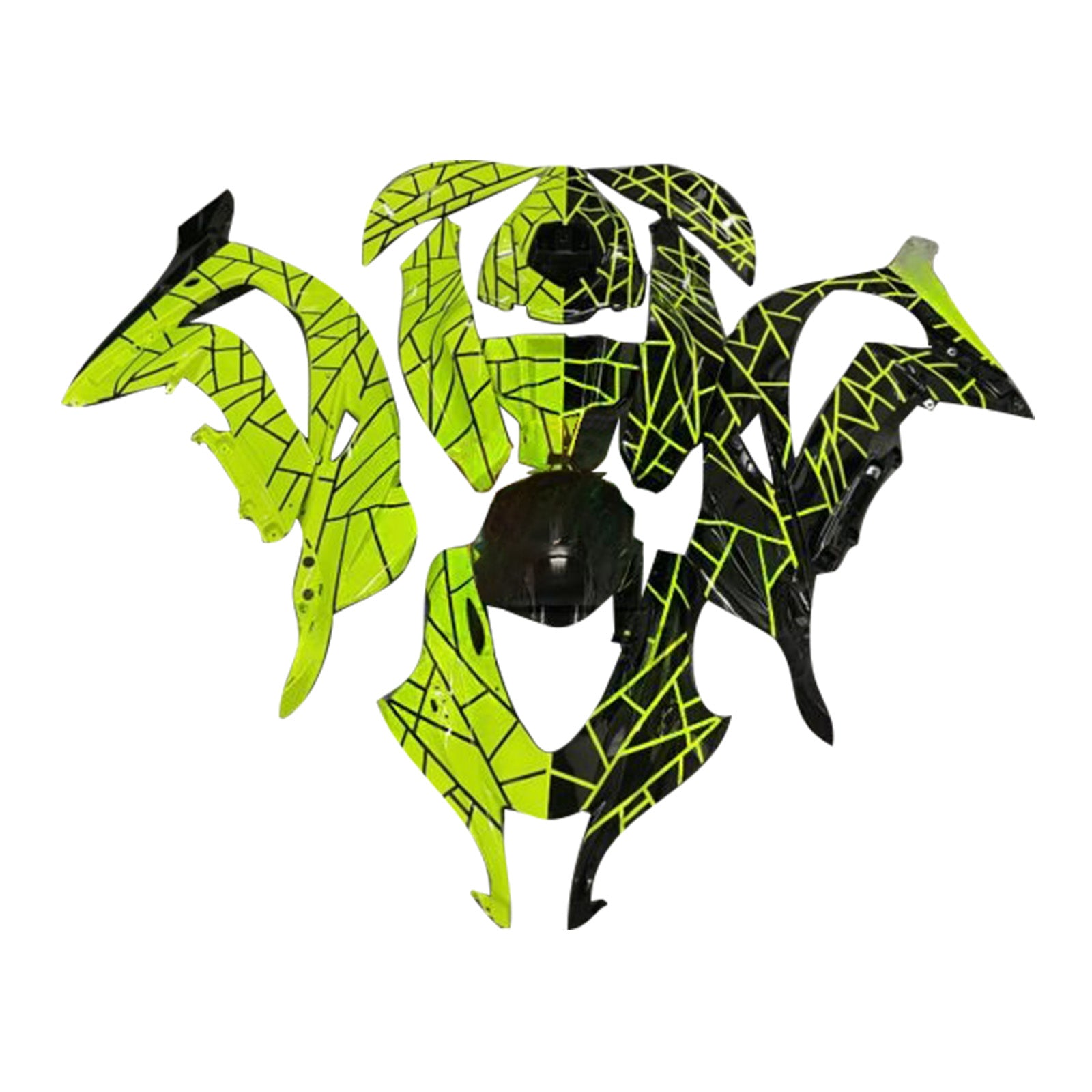 Amotopart 2016-2020 Kawasaki ZX10R Schwarzer Gelbverkleidungskit