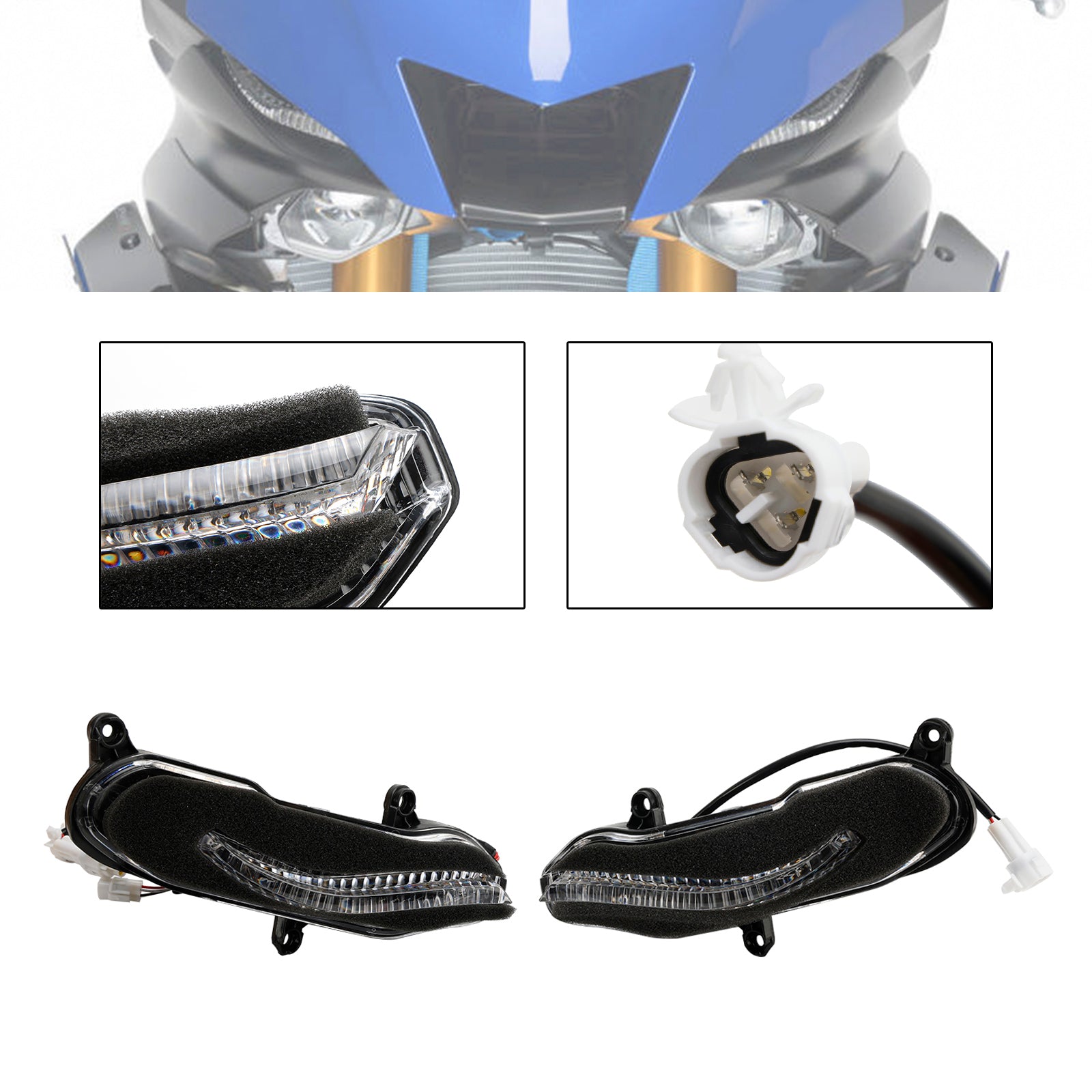 Plante du phare avant Protecteur LED pour Yamaha YZF-R6 YZF R6 2017 Smoke
