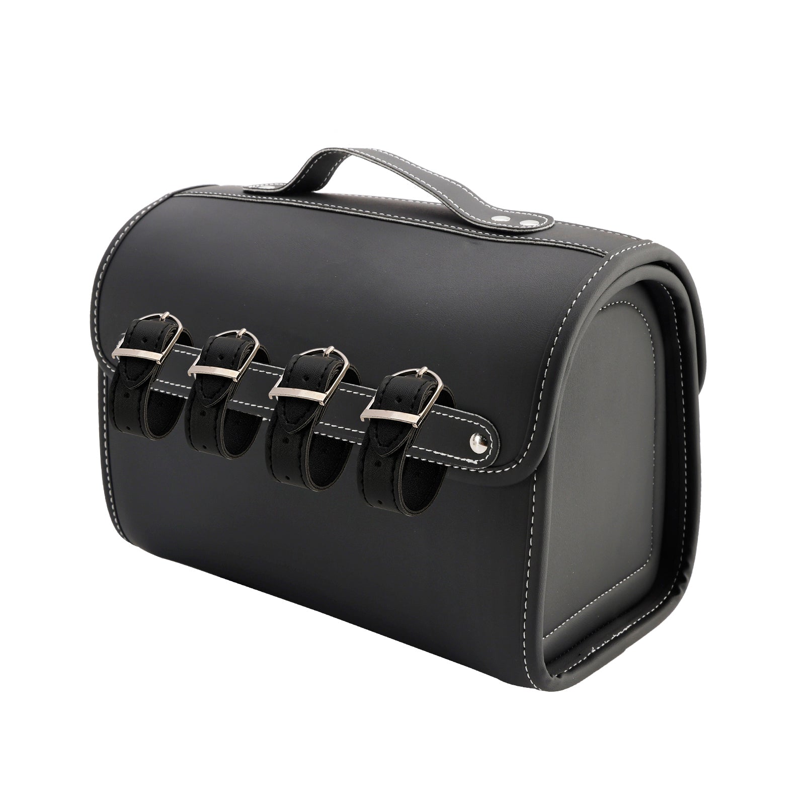 Saddlebag Side Storage Tail Bag Universal Color Matching PU White for Motorcycle White