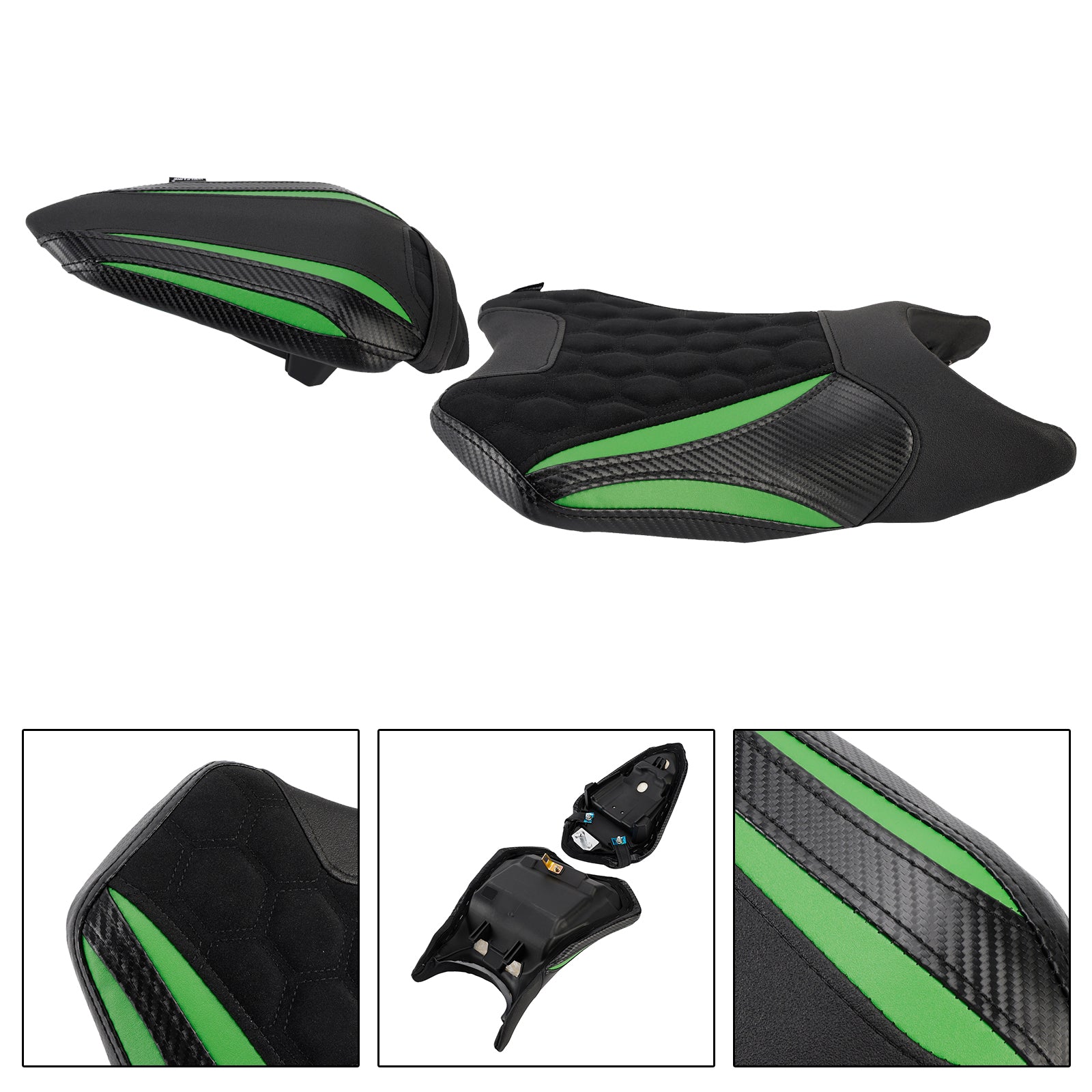 24-25 Kawasaki Ninja 500 Z500 Lower Front W/ Rear Seat Driver Pillion Black2