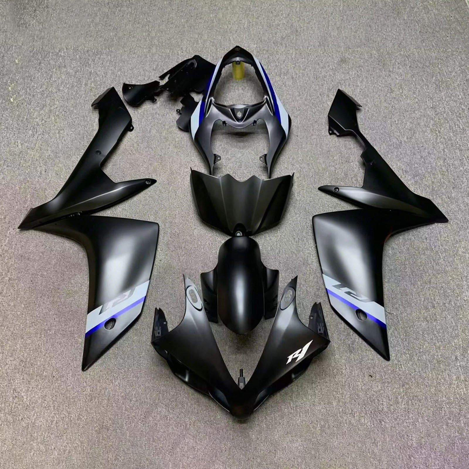 Amotopart 2007-2008 Yamaha YZF 1000 R1 Black Fairing Kit