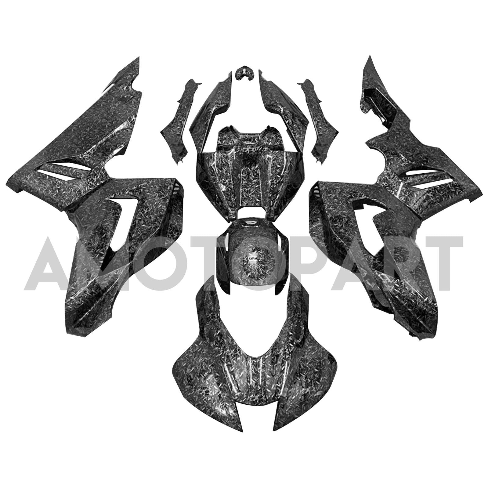 Amotopart 2020-2023 CBR1000RR-R Honda Carbon Fiber Marble Black Fairing Kit