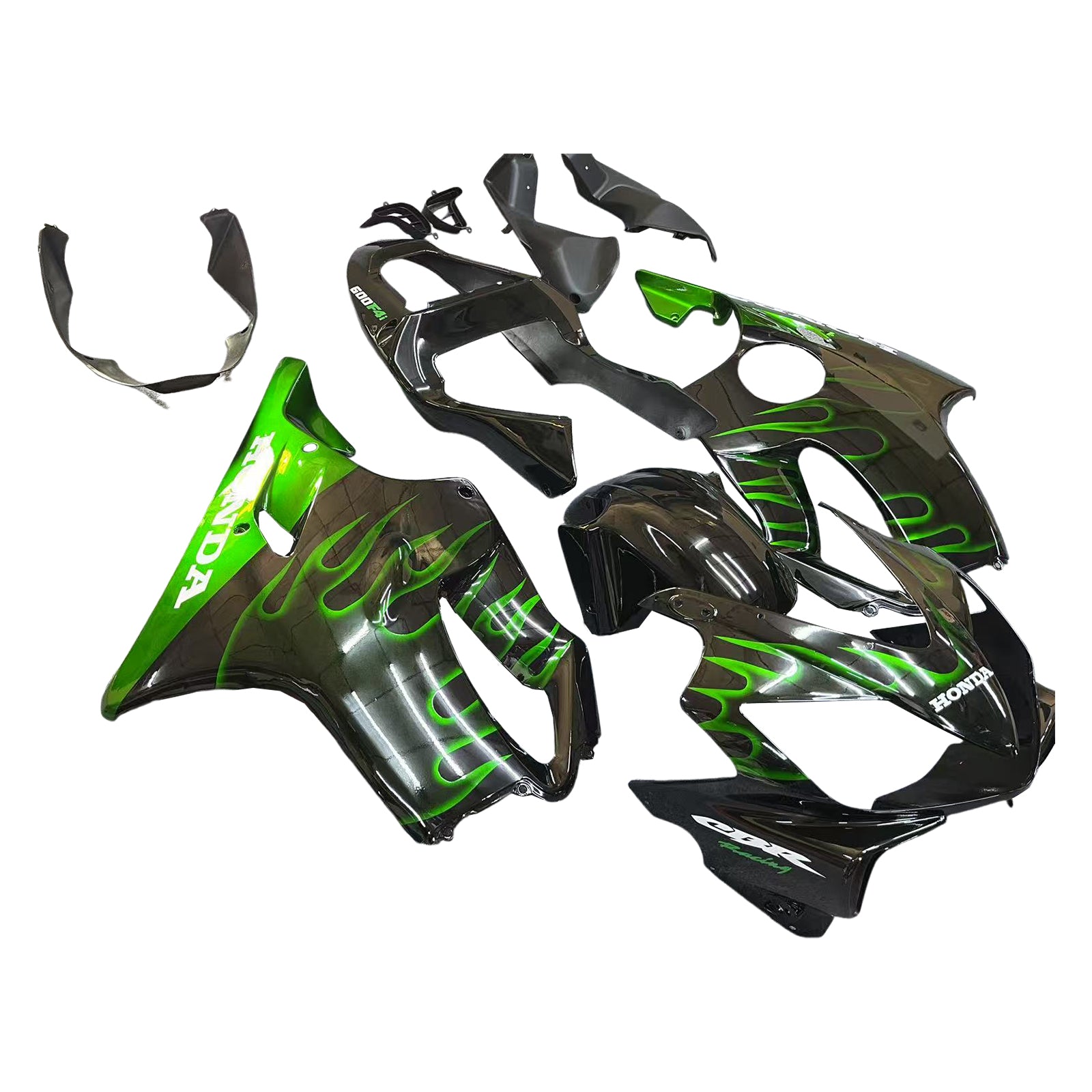 Amotopart 2001-2003 Honda CBR600 F4i Black Green Fairing Kit