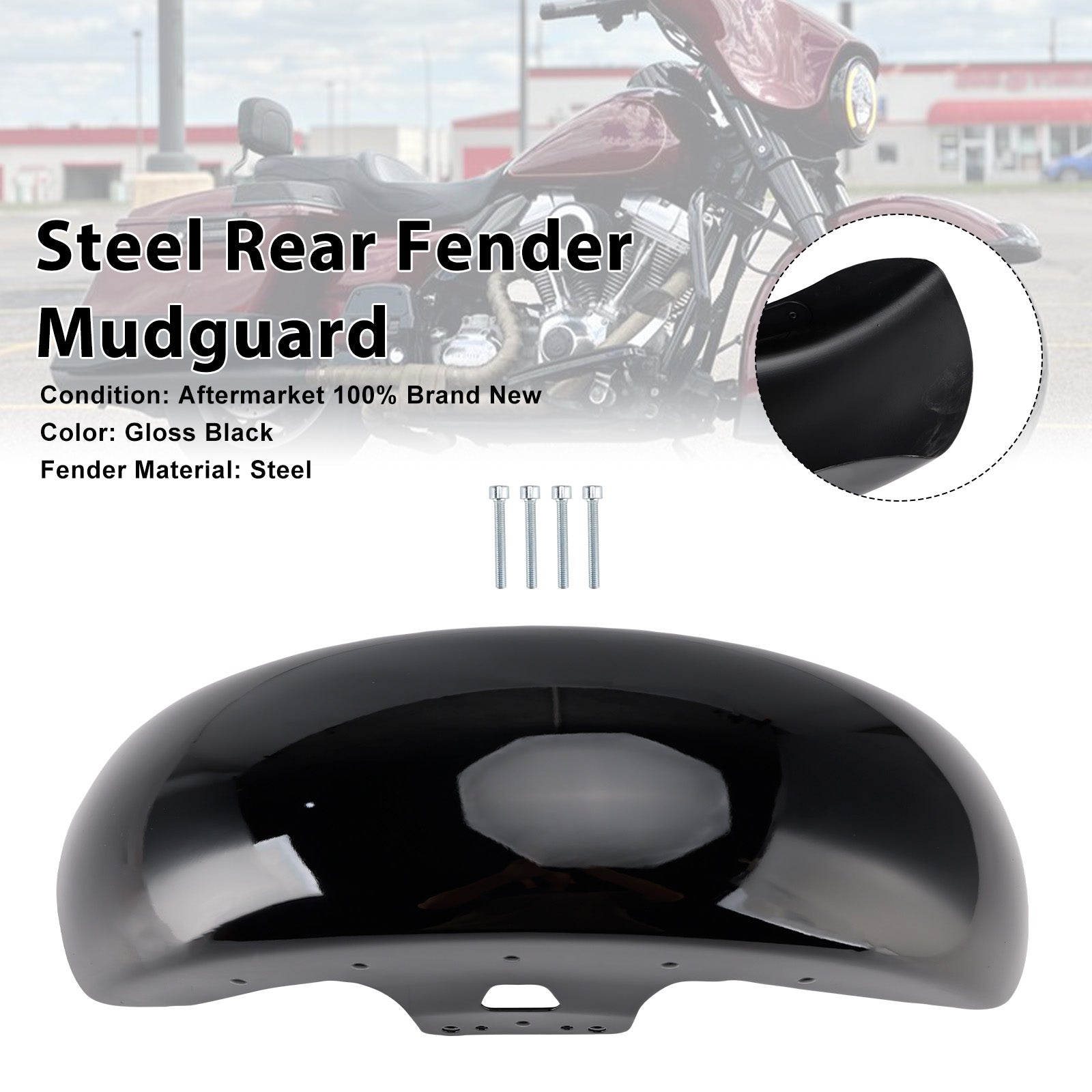 2014-2023 Touring Electra Road Street Glide 19" Guardabarros delantero de acero