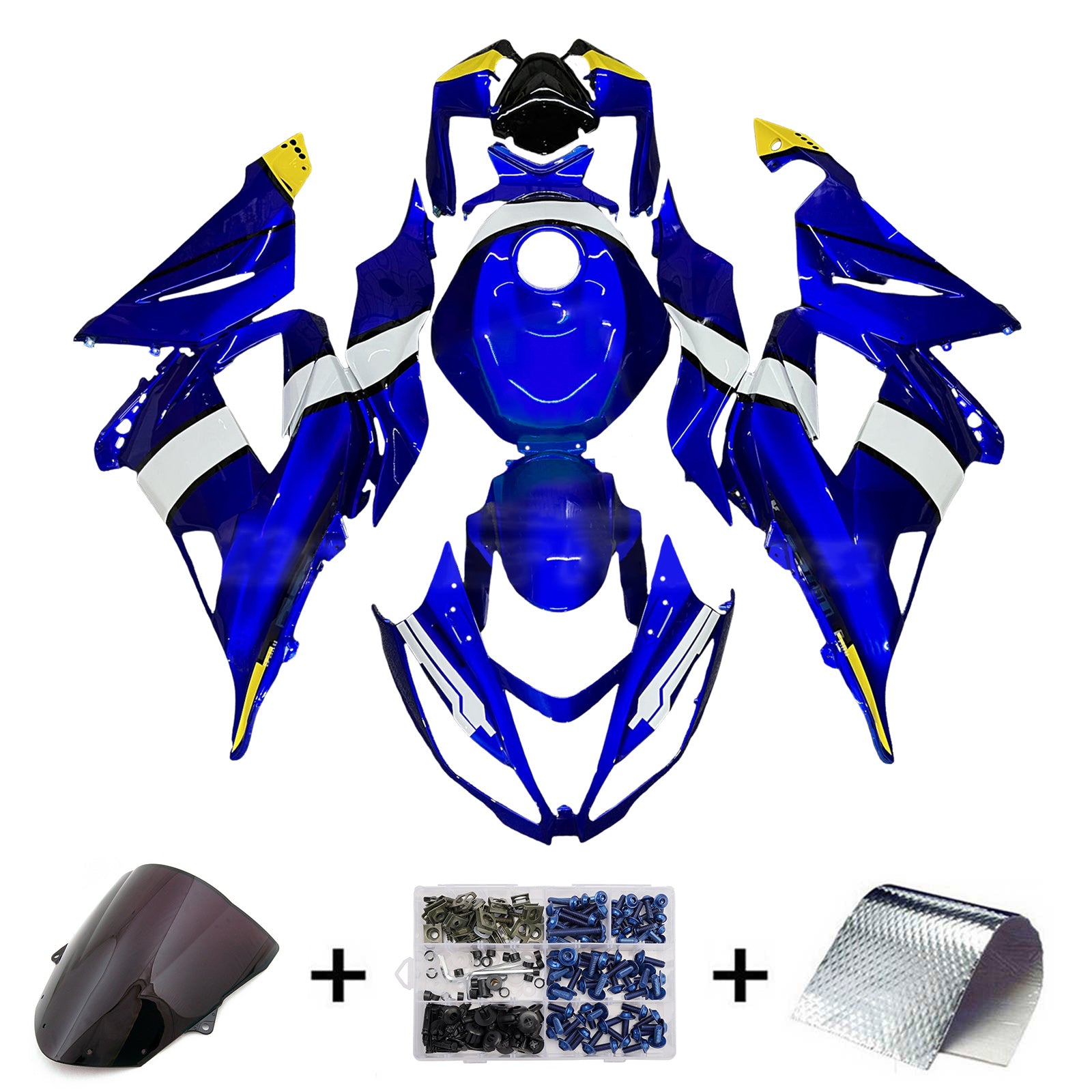 Amotopart 2013-2018 Kawasaki ZX6R 636 Blue Fairing Kit