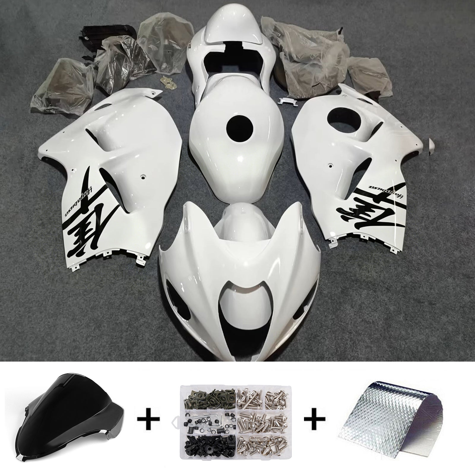 Amotopart 1999-2007 Suzuki Hayabusa GSX1300R White Fairing Kit