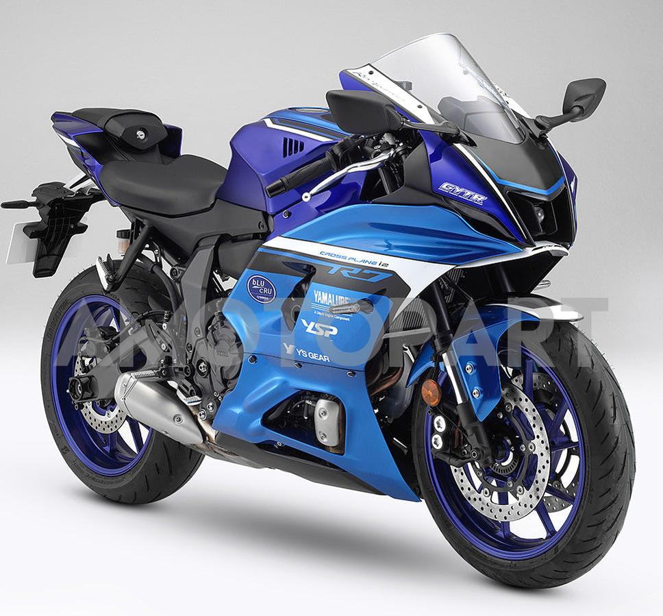 Amotopart 2021-2025 Yamaha YZF-R7 Blue Style1 Kit de carenagem