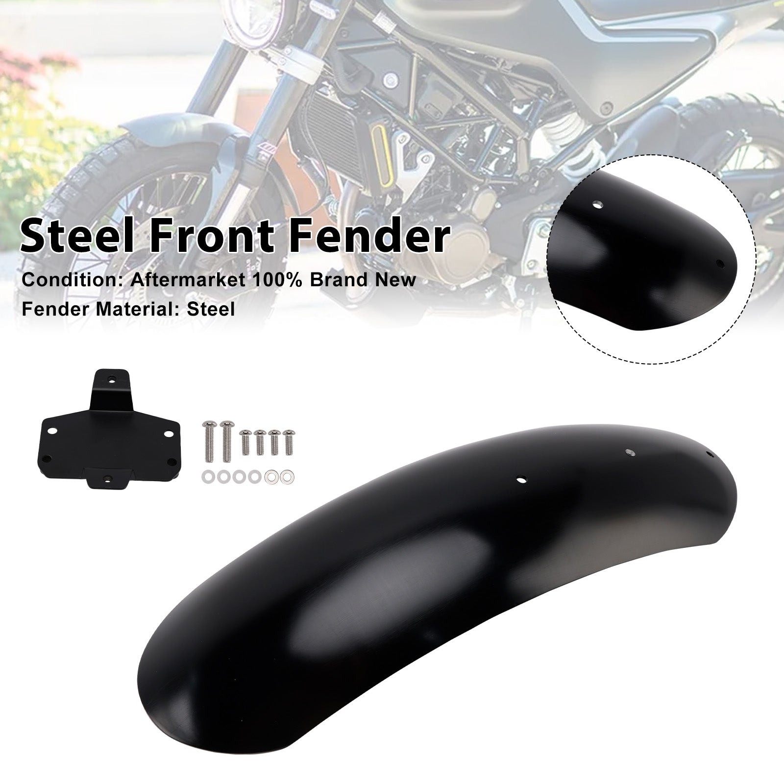 2019-2023 Husqvarna Vitpilen 125 250 401 Svartpilen Steel Front Fender