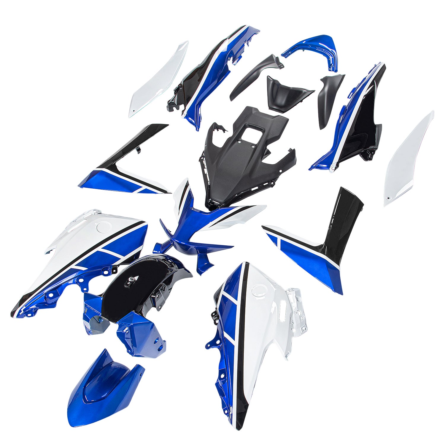 Amotopart 2023-2024 Yamaha T-MAX 560 Black White Blue Fairing Kit