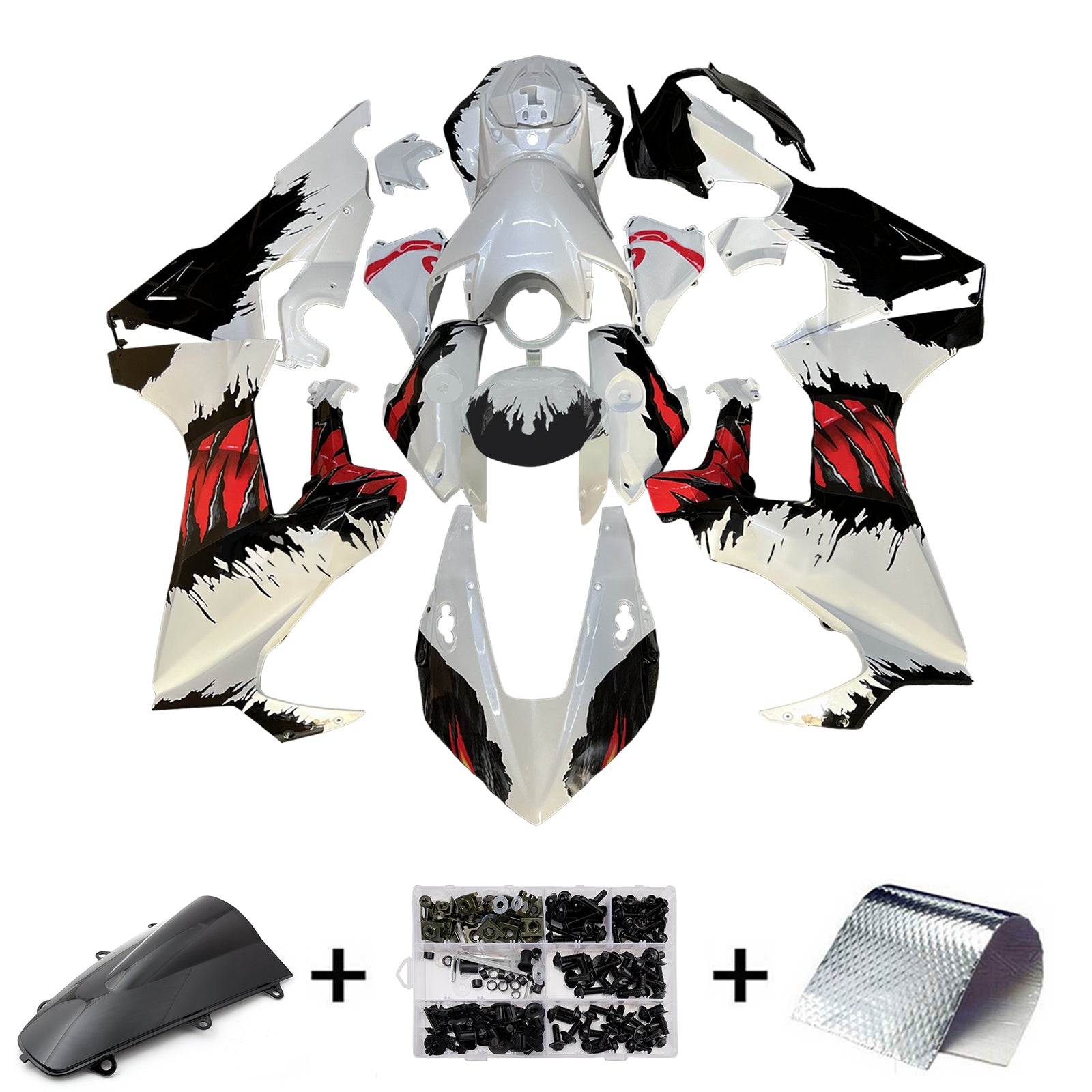 Amotopart 2017-2023 Honda CBR1000rr Kit de carénage noir rouge blanc
