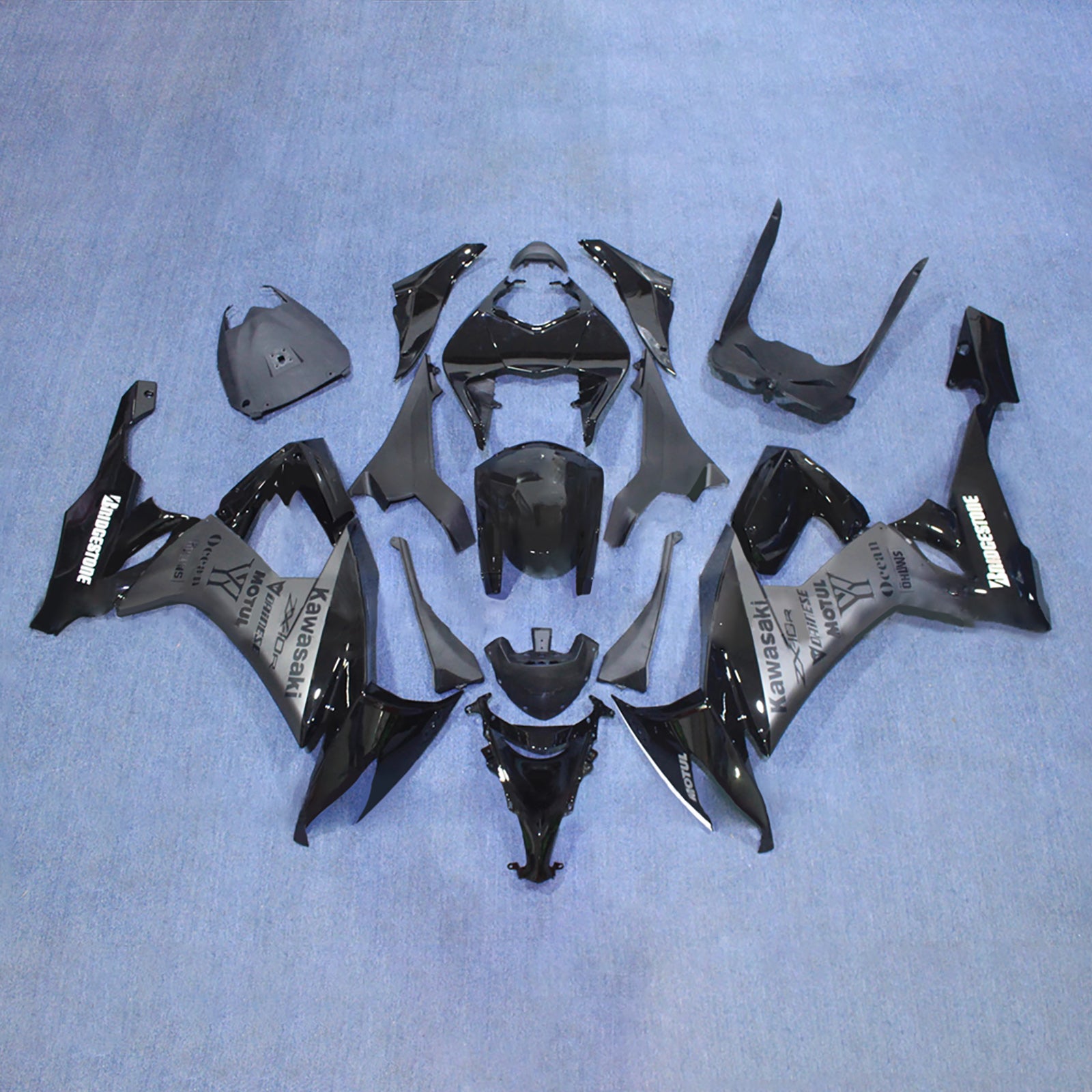 Amotopart 2008-2010 Kawasaki ZX10R Black Gray Fairing Kit