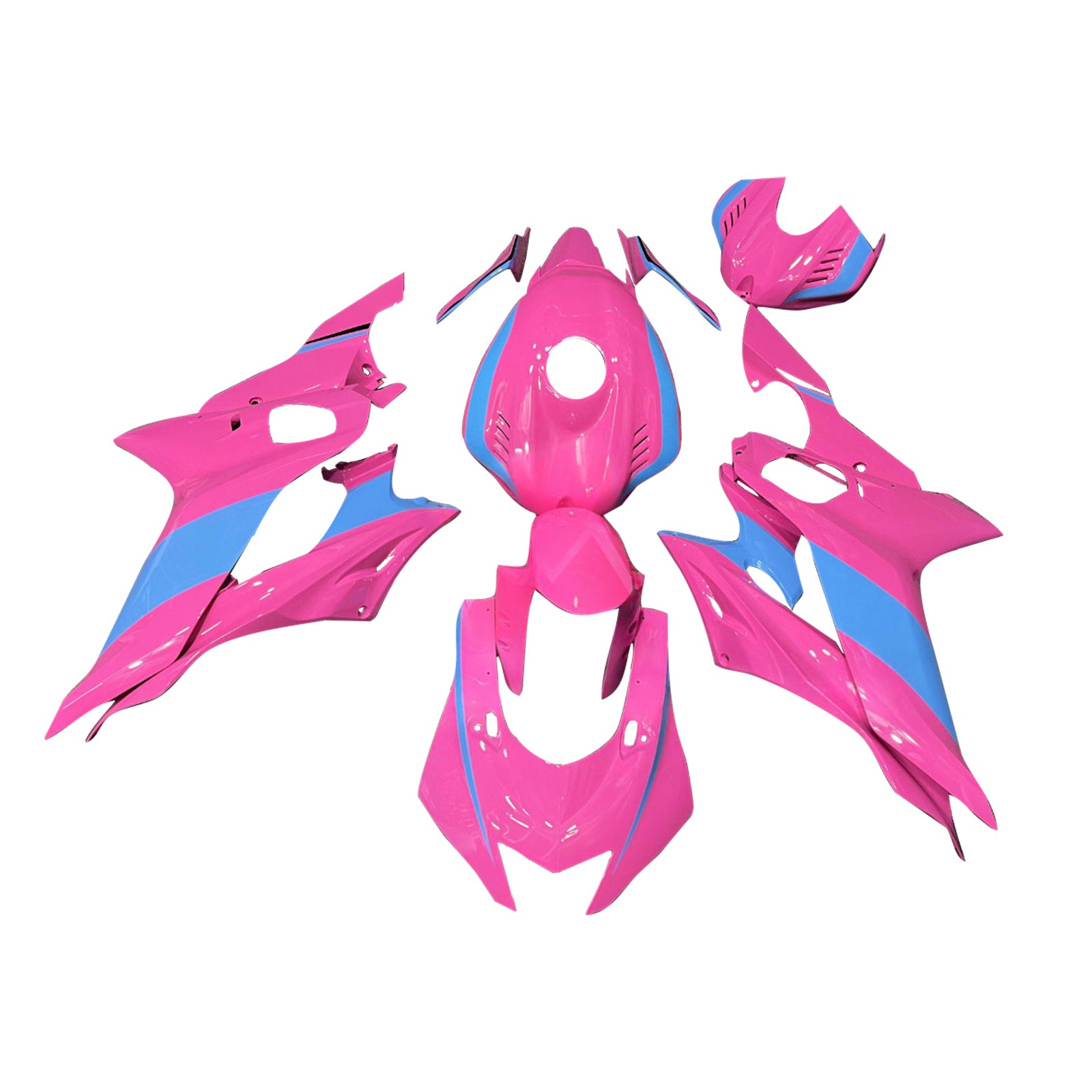 Amotopart 2017-2023 Yamaha YZF-R6 Pink Light Blue Fairing Kit