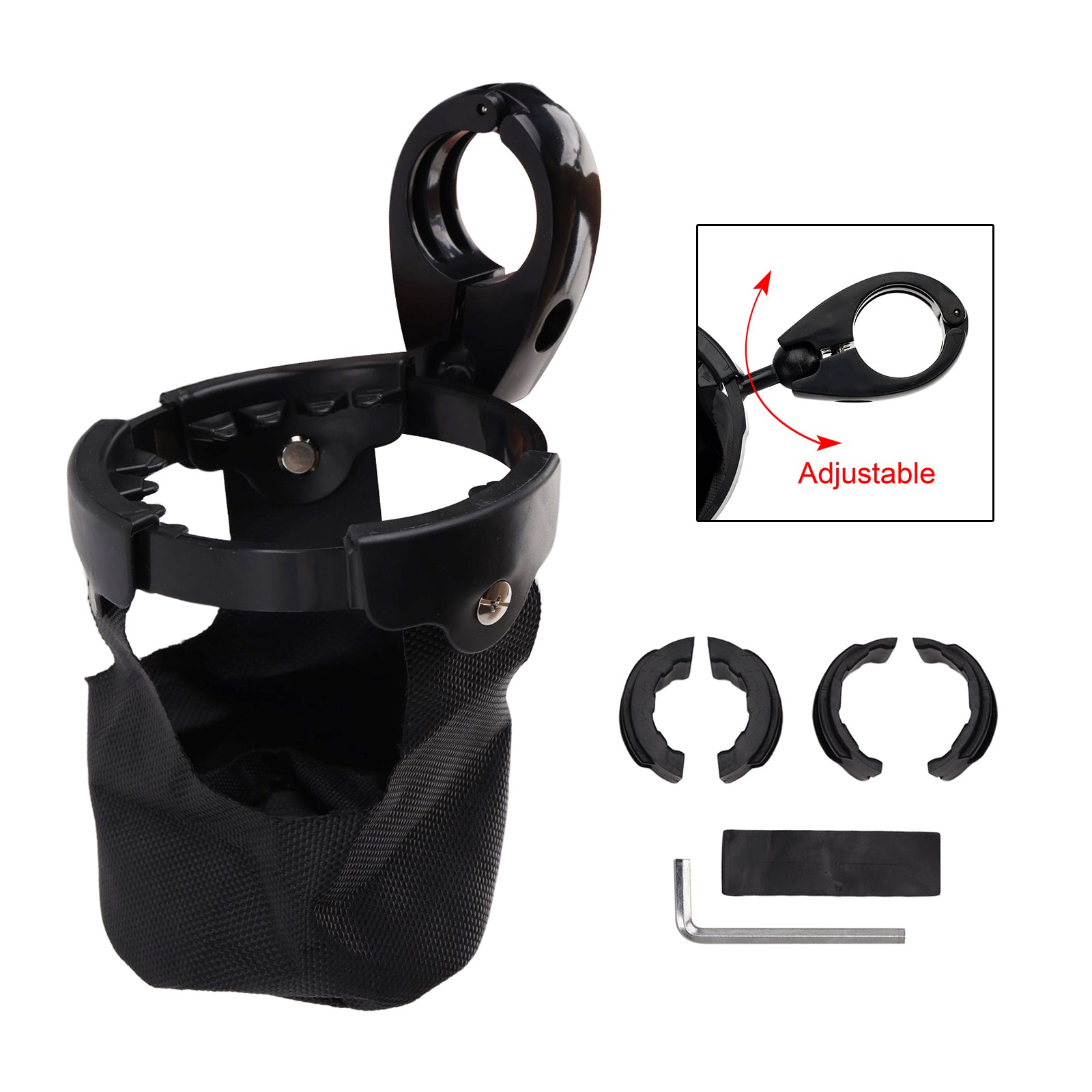 Utv Universal Polaris Ranger Cup Bracket Holder Bottle Cargo Carrier Black