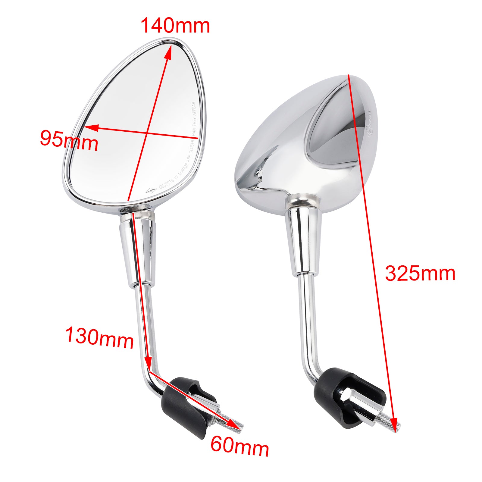 Vespa Sprint 50-150 Primavera 50-125 Gts 125 300 Pair Shorty Mirrors Chrome