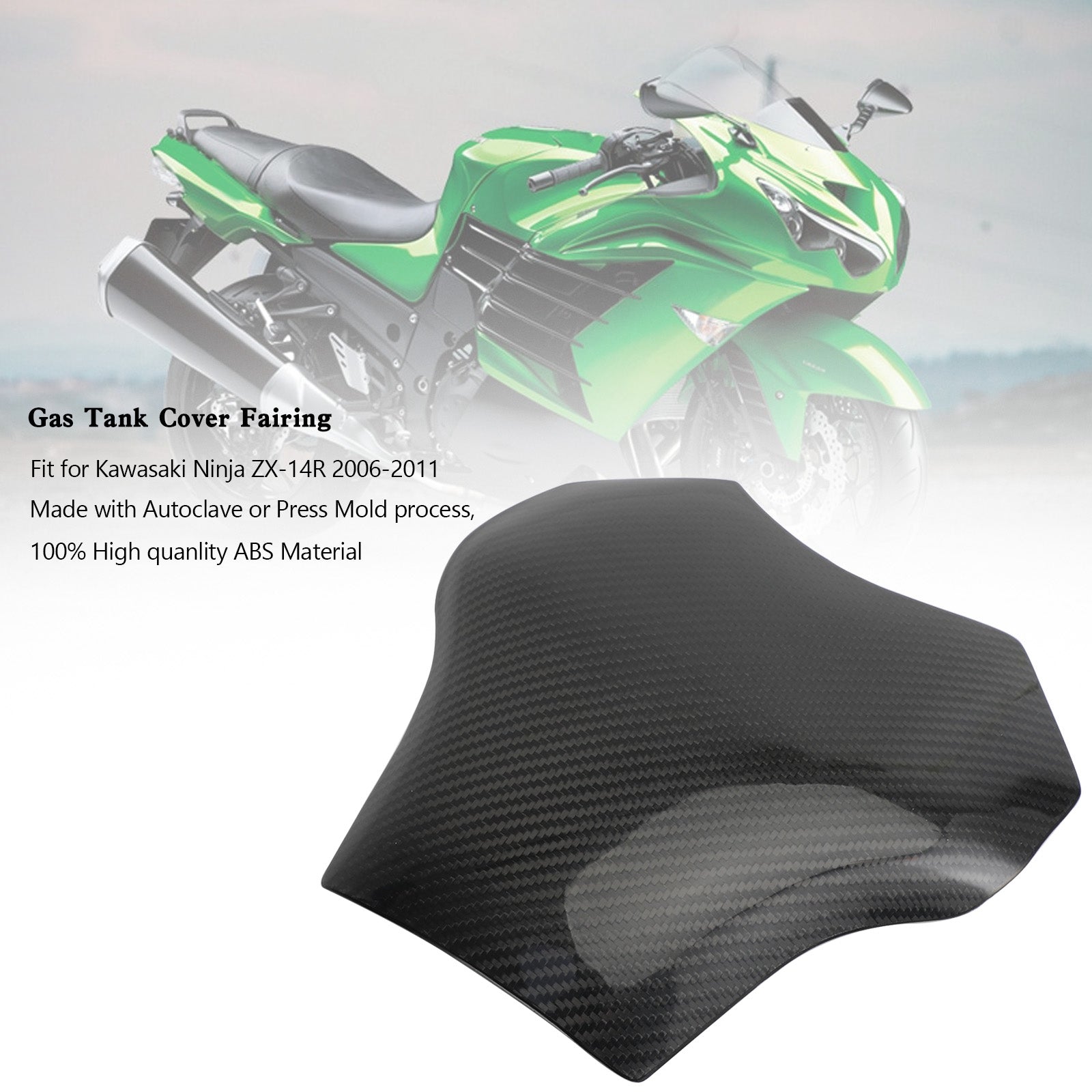 Gasstankdekning Fairing Protector for Kawasaki Ninja ZX-14R 2006-2011 Karbon