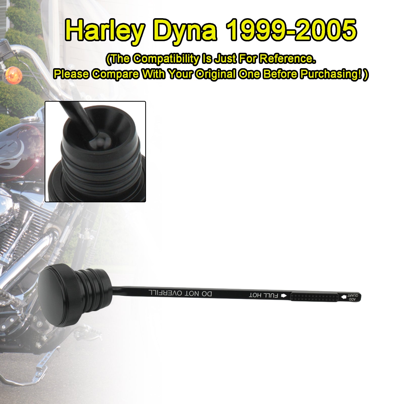 99-05 Super GLID FXD FXDX FXDL DYNA Huile Plonge du réservoir Bouchon de réservoir 0710-0150