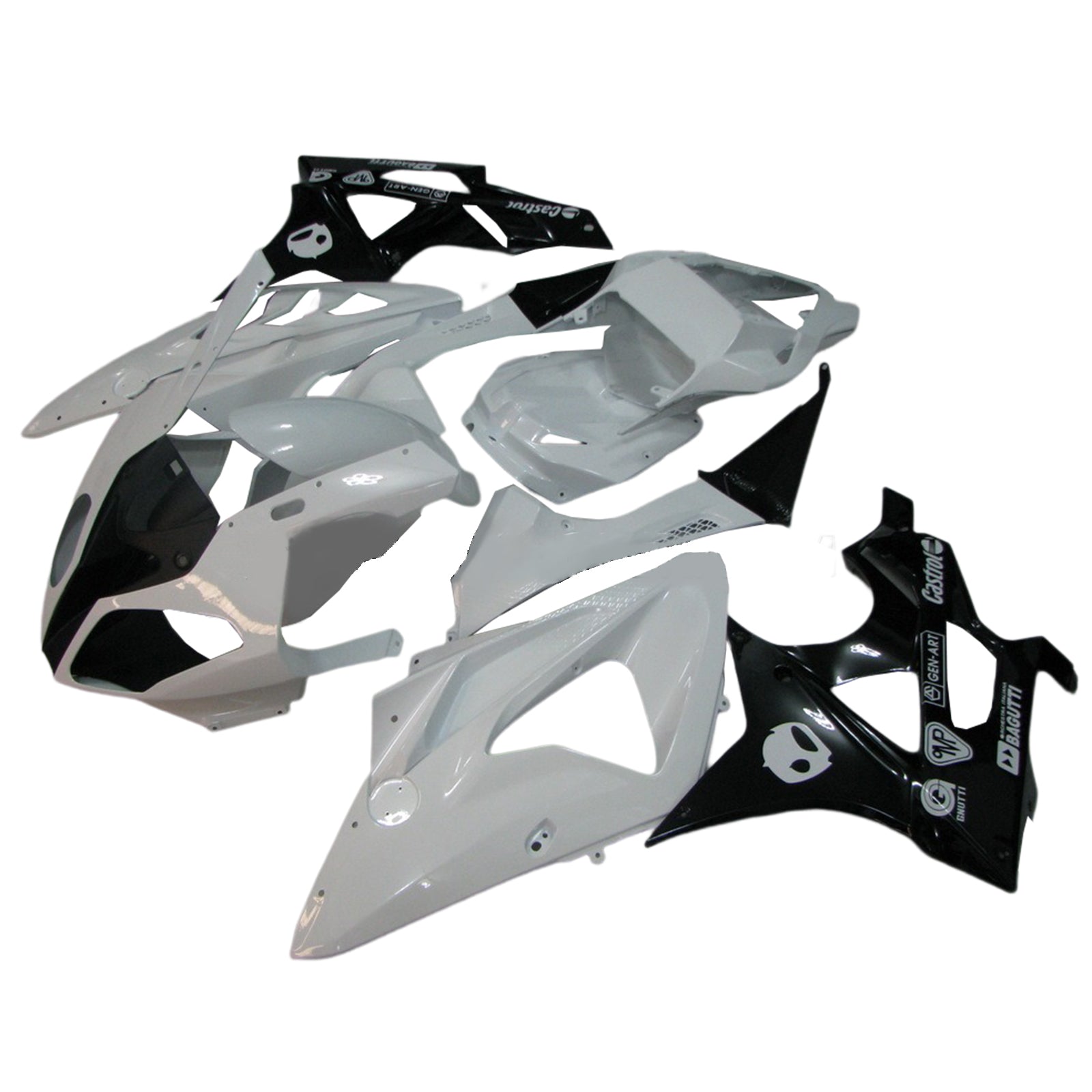 Amotopart BMW S1000RR 2009-2014 Kit de carenado blanco y negro