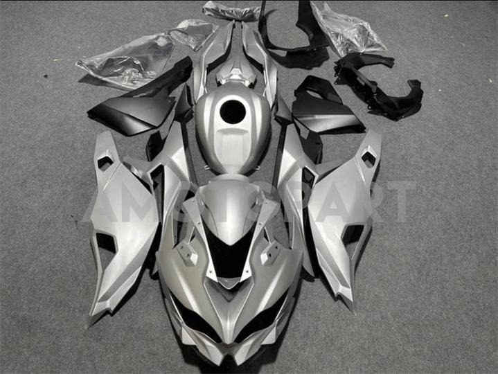 Amotopart 2019-2026 Kawasaki Ninja ZX25R ZX4R ZX4RR Silver Black Fairing Kit
