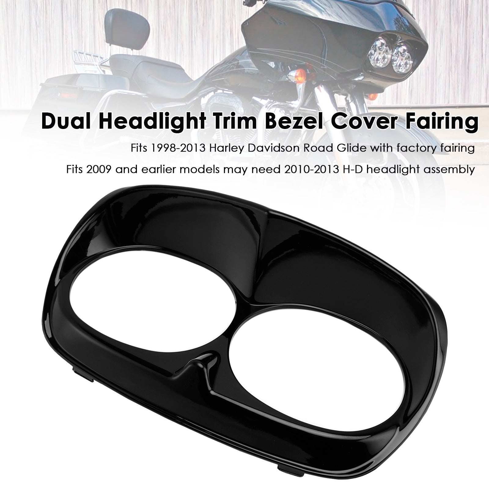 1998-2013 Road Glide Dual Headlight Trim Bezel Cover Fairing
