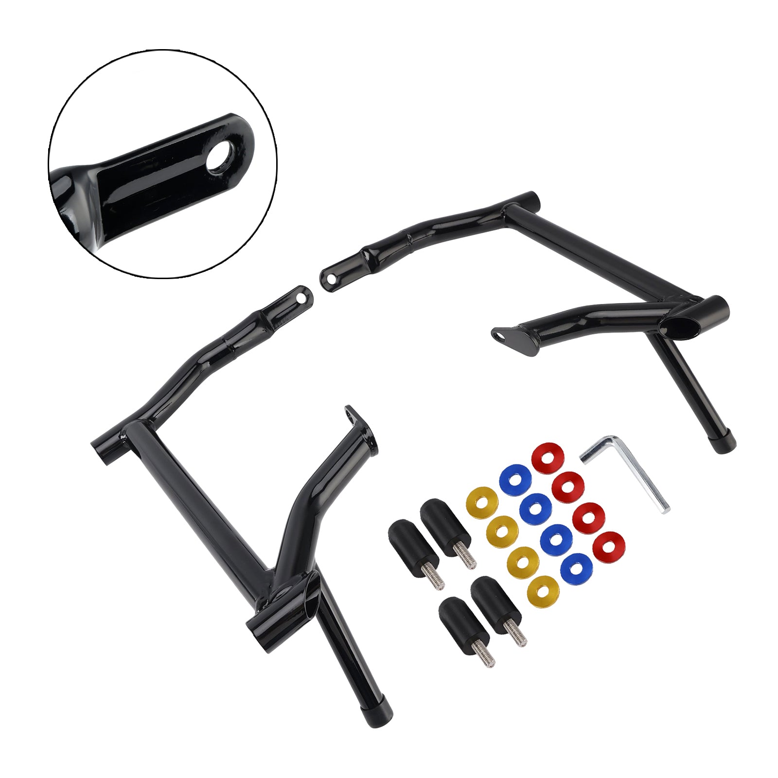 14-23 Harley Glide Flht Flhx Satteltasche Wachrahmen Frame Protector Stoßfänger Schwarz