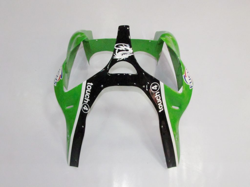 Amotopart 2000-2002 Kawasaki ZX6R 636 2005-2008 Kawasaki ZZR600 Green Black White Fairing Kit