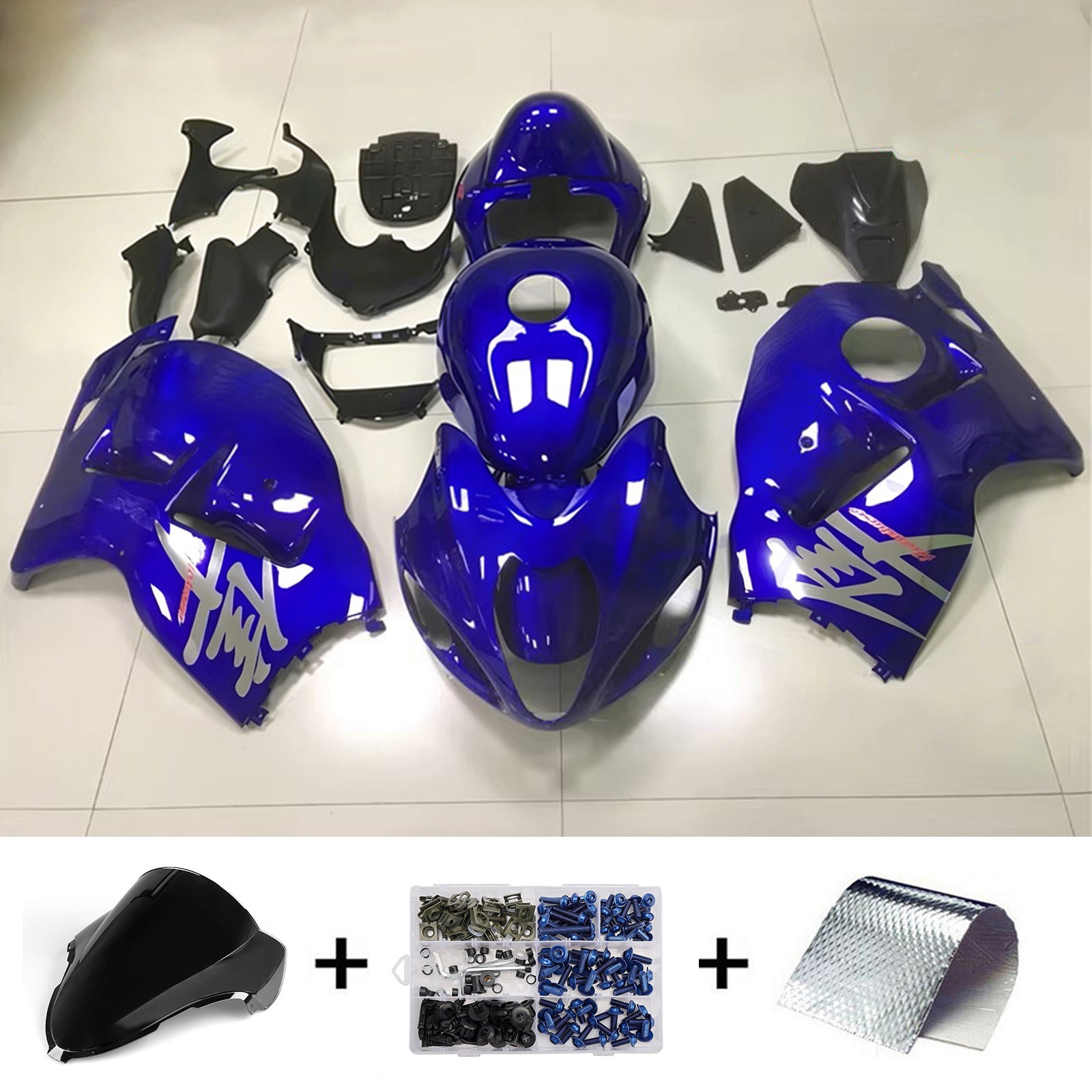 Amotopart 1999-2007 Suzuki Hayabusa GSX1300R Blue Fairing Kit