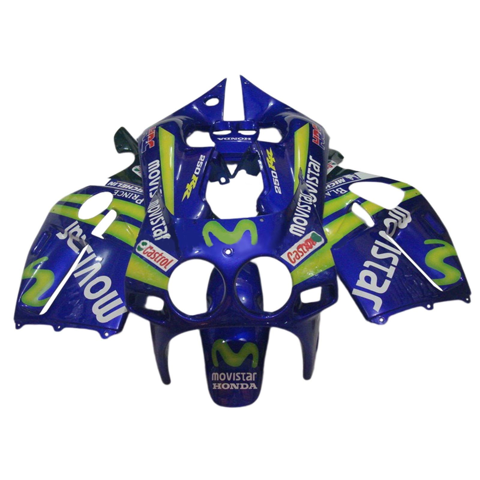 Amotopart 1988-1989 Honda CBR250RR Bleu&Kit de carénage jaune