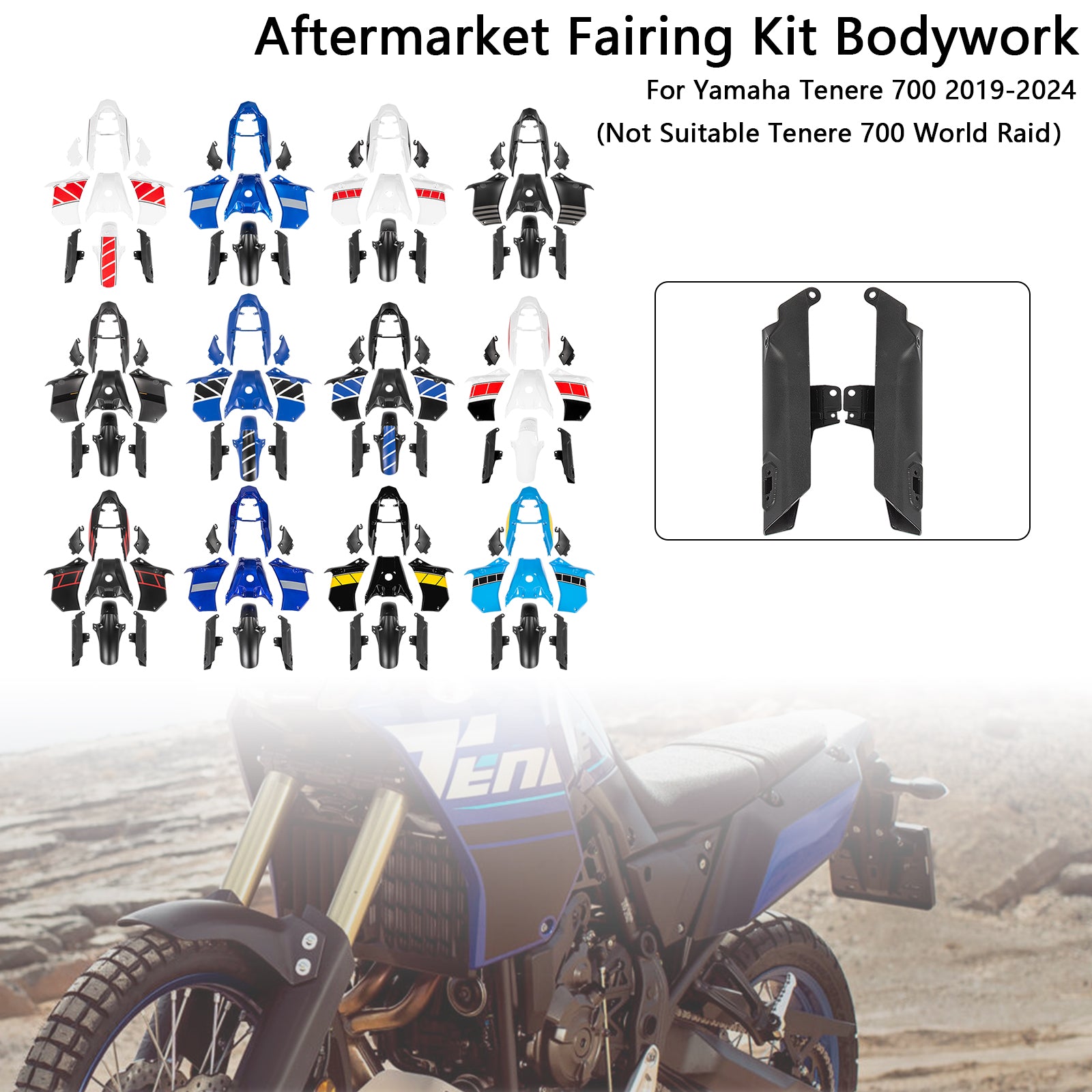 Amotopart 2019-2024 Yamaha Tenere 700 Fairing Kit