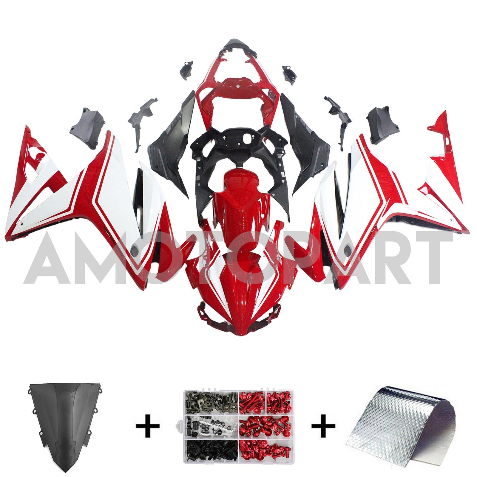 Amotopart 2016-2018 CBR500R Honda Red&White Fairing Kit
