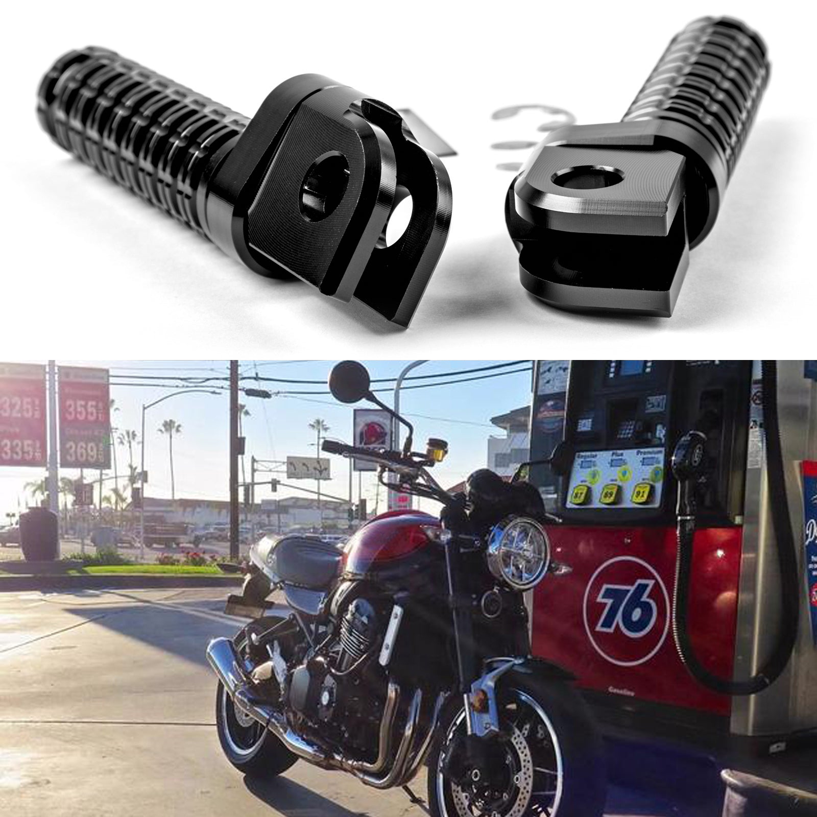 KAWASAKI Z300 Z800 Z650 Z900 ZRX1200 Estriberas delanteras CNC Reposapiés