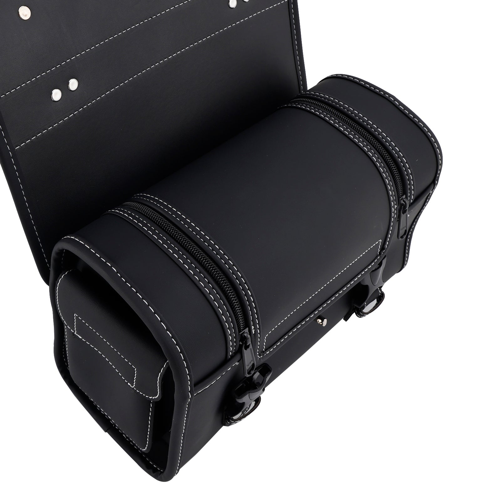 Schwarze Motorrad-Hecktasche, PU-Seiten-Satteltasche, Gepäcktasche, Aufbewahrung
