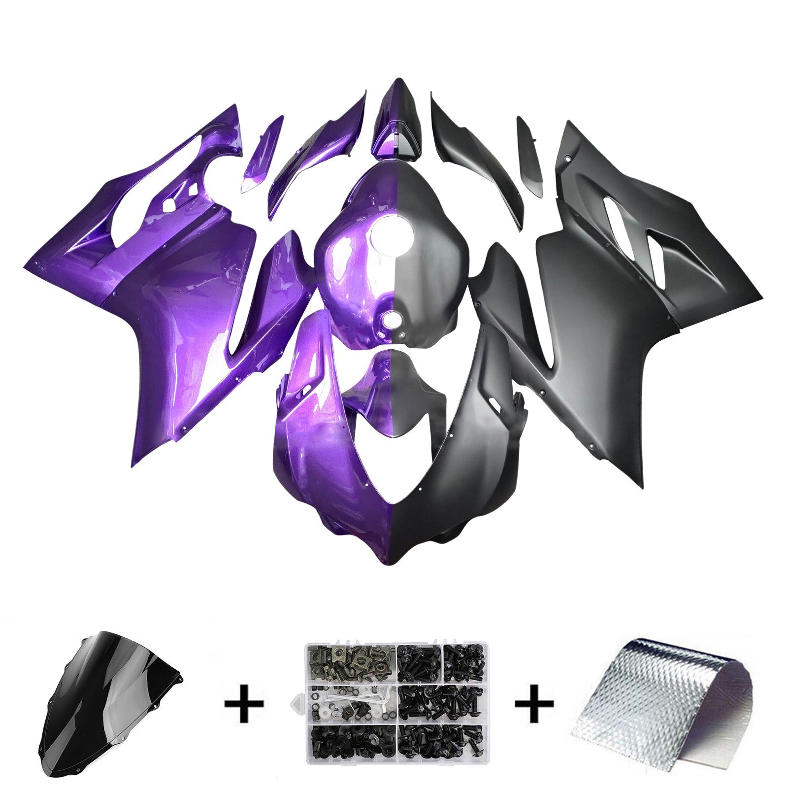 Amotopart 2015-2020 Ducati 959 Purple Black Fairing Kit