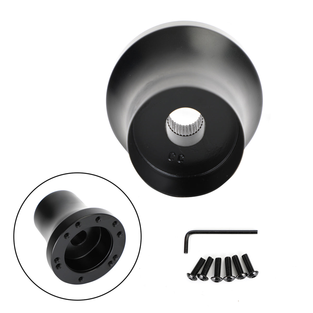 1984-Up Club Car DS Golf Cart Aluminium-Lenkrad-Adapternabe, Schwarz