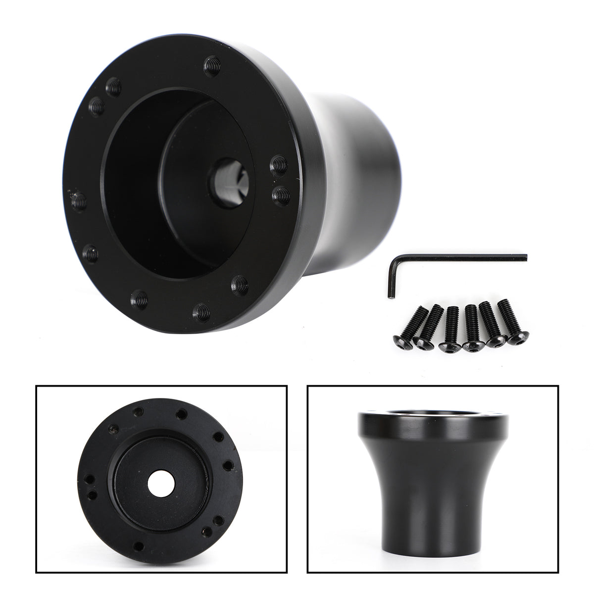 Moyeu d'adaptateur de volant en aluminium pour voiturette de Golf noire Club Car Precedent